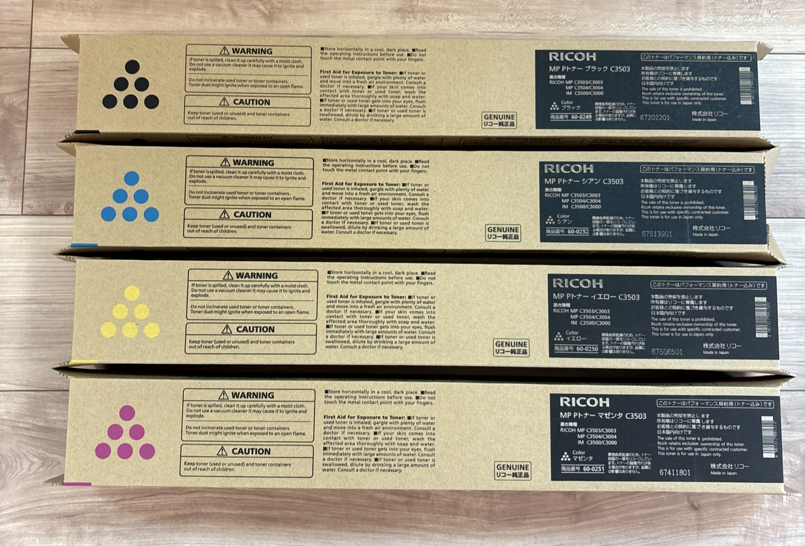 Genuine Ricoh MP C3503 C3504 C3003 C3004 Toner Cartridge Full Set 841813-816 New