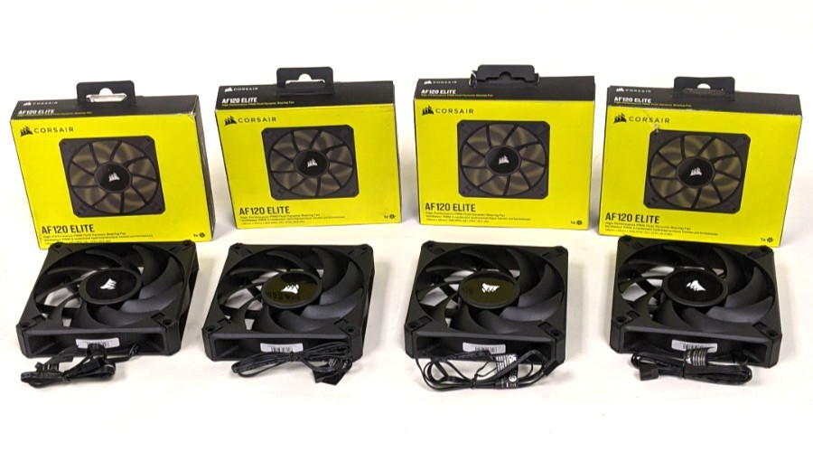 Corsair AF120 ELITE 120mm PWM Case Fans 4-Pack Black Tested Working