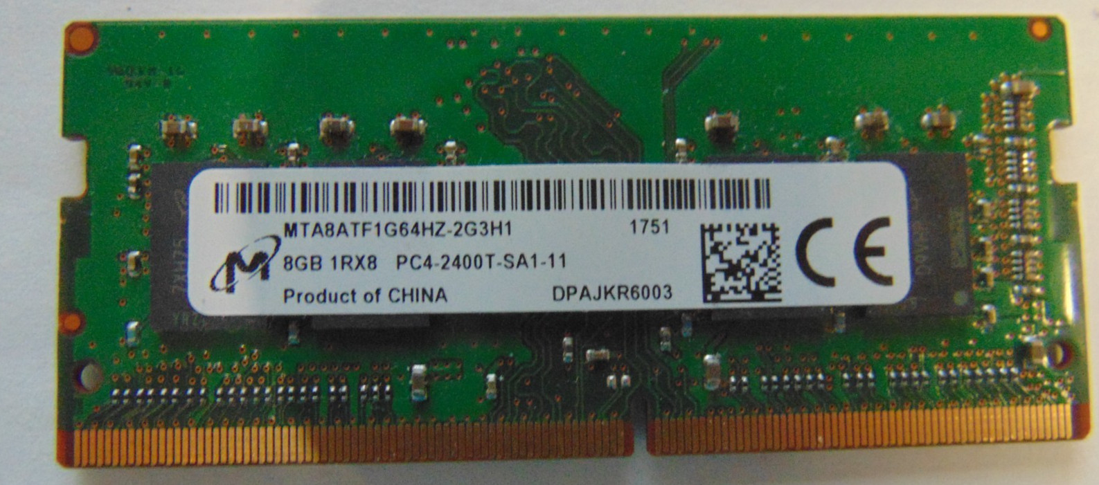 Micron 8GB DDR4 PC4-2400T-SA1-11 / 1Rx8 SODIMM Laptop Memory RAM