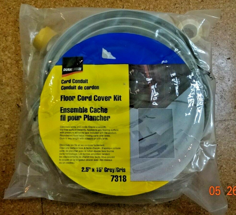 Duraline 7318 Wire Cover Kit for Floor - 2.5", x 15' - Grey 