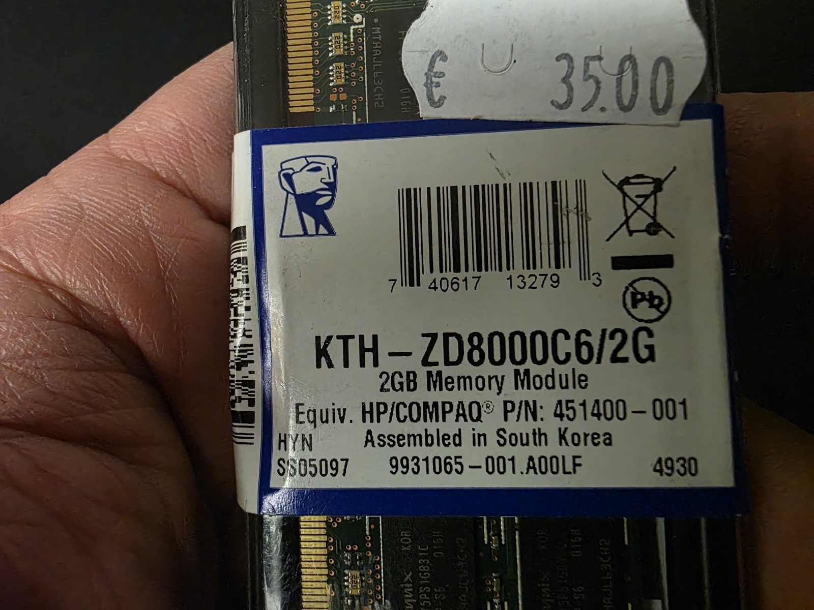 KTH-ZD8000C6/2G 2gb DDR2 New 