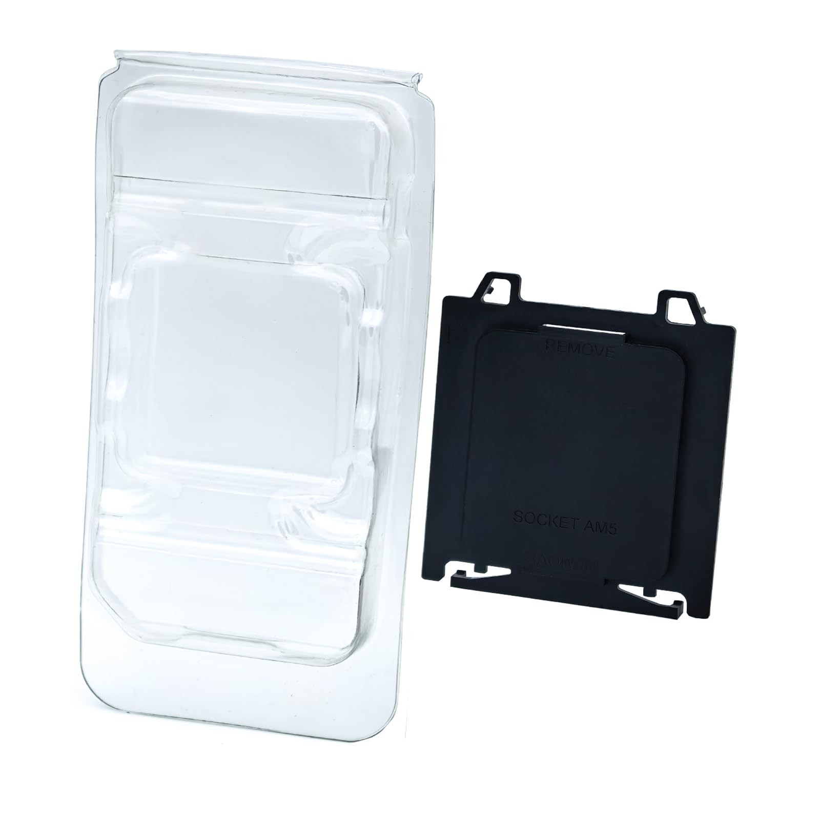 8-Piece CPU Protector Kit for AMD FM1-AM5 (4 Covers + 4 Cases) black