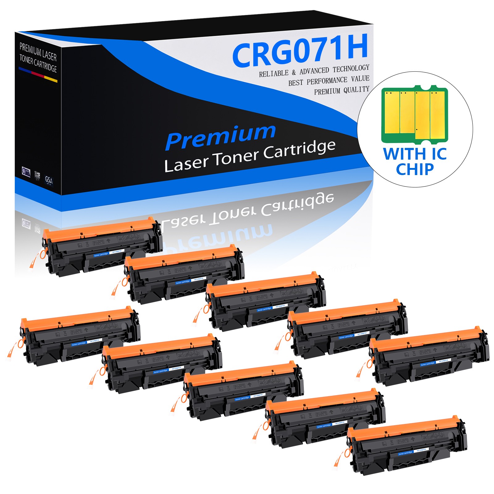 10PK 071H Toner Cartridge Compatible for Canon CRG 071H LBP122dw LBP122 LBP120