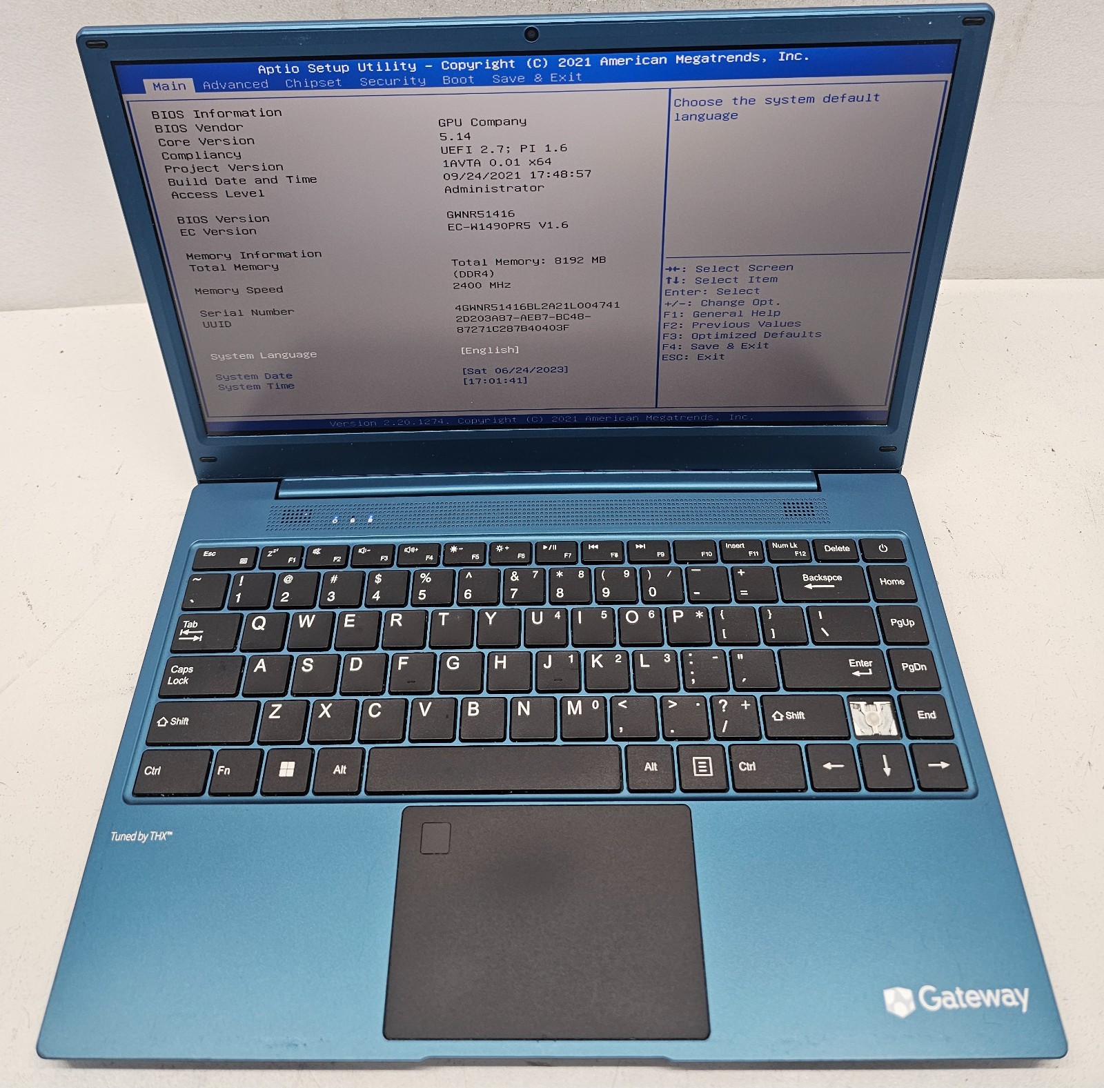 Gateway GWNR51416-BL 14.1" Laptop Ryzen 5 3500U 8GB Ram 256GB SSD NO OS (FL)