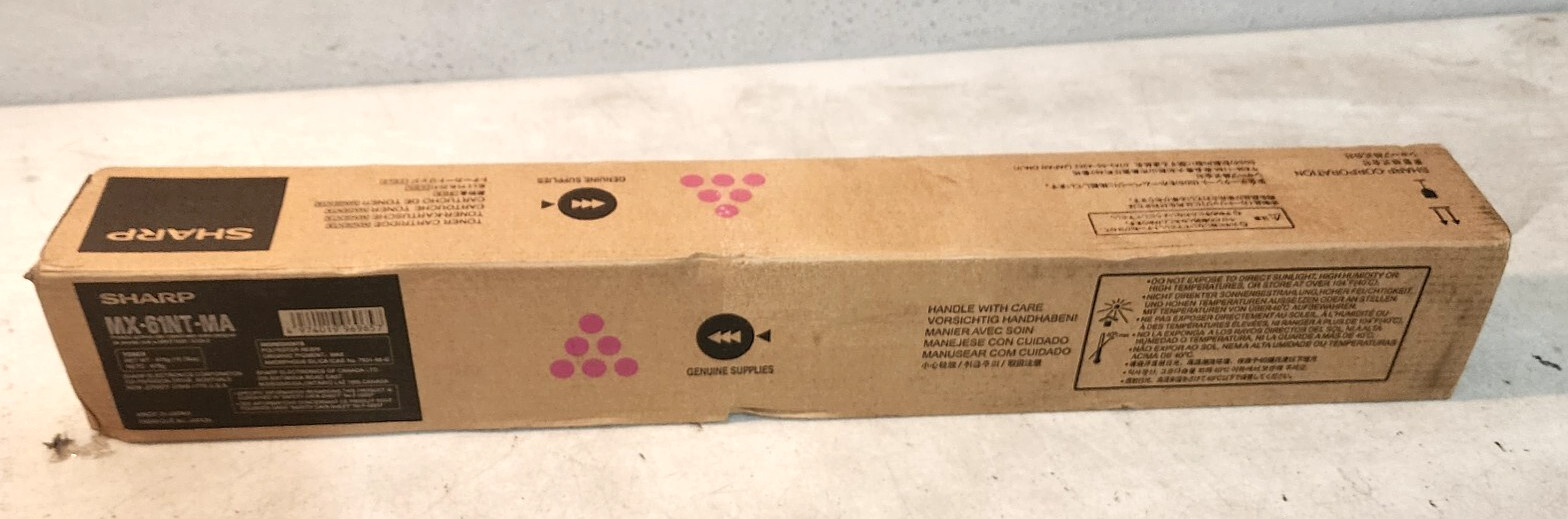 Sharp MX-61NT-MA Magenta Toner Cartridge MX-61NTMA 2630N Genuine New Sealed Box