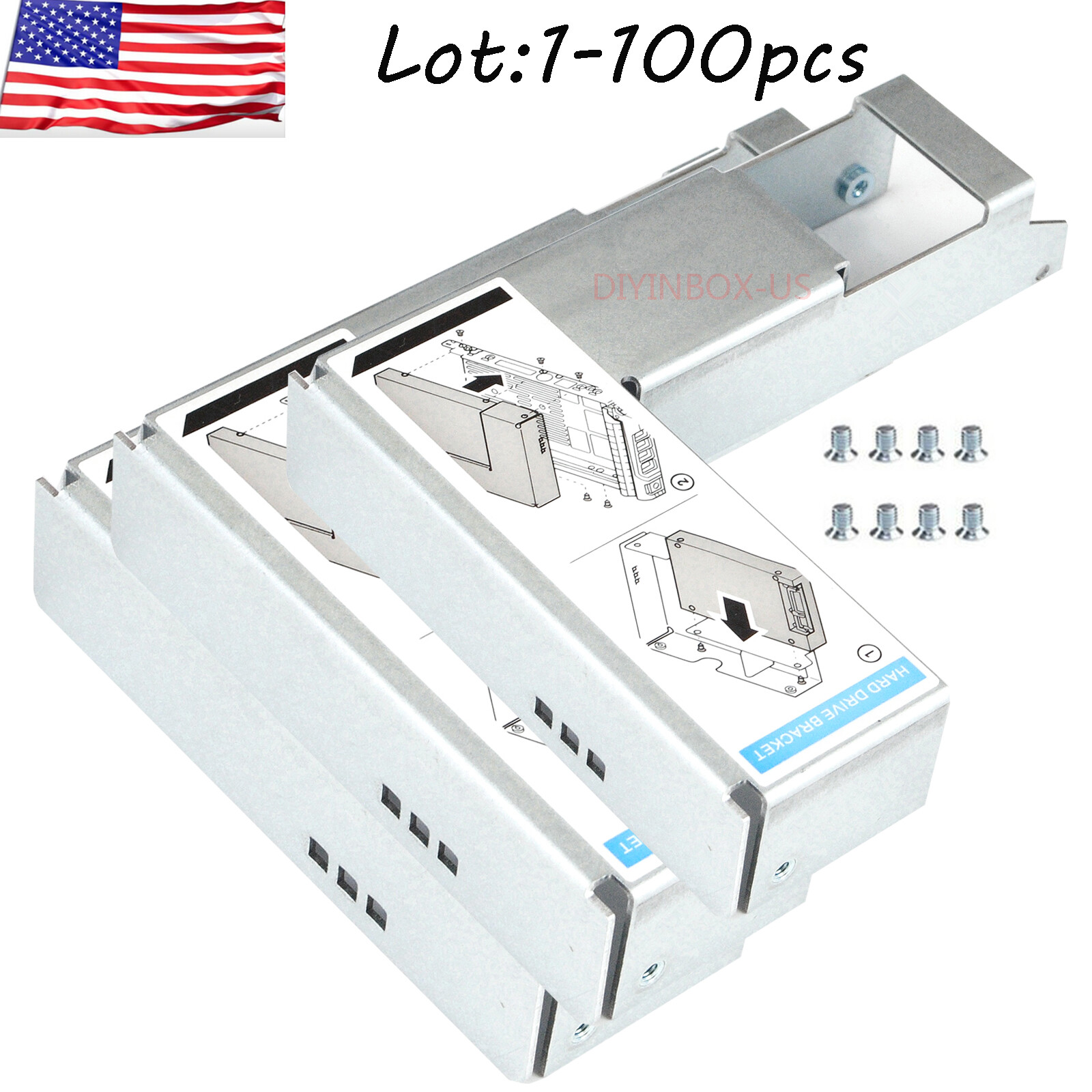 Lot 3.5" to 2.5" HDD SSD Caddy Adapter For Dell F238F R710 R720 R730 RR630 KG1CH