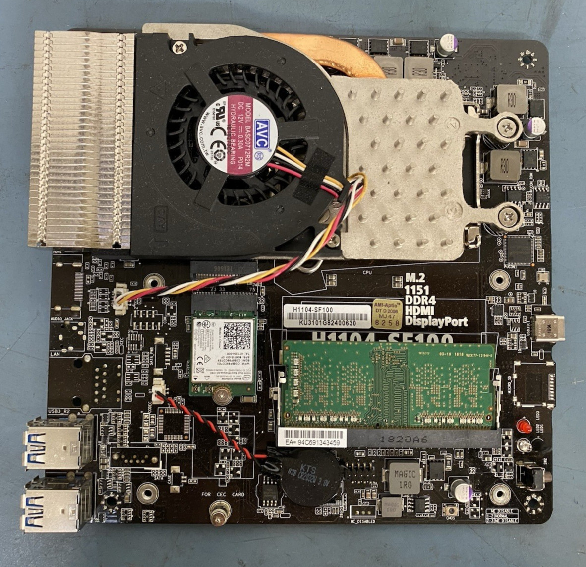 ECS Elitegroup H1104-SF100 Motherboard w/ Celeron G3930T + 4GB RAM