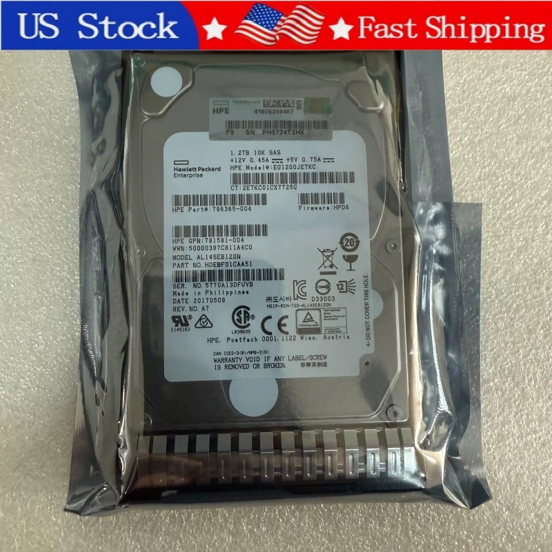 HPE 781578-001 1.2TB 10K SAS 12G 2.5" HDD 781518-B21 786365-004 G8 G9