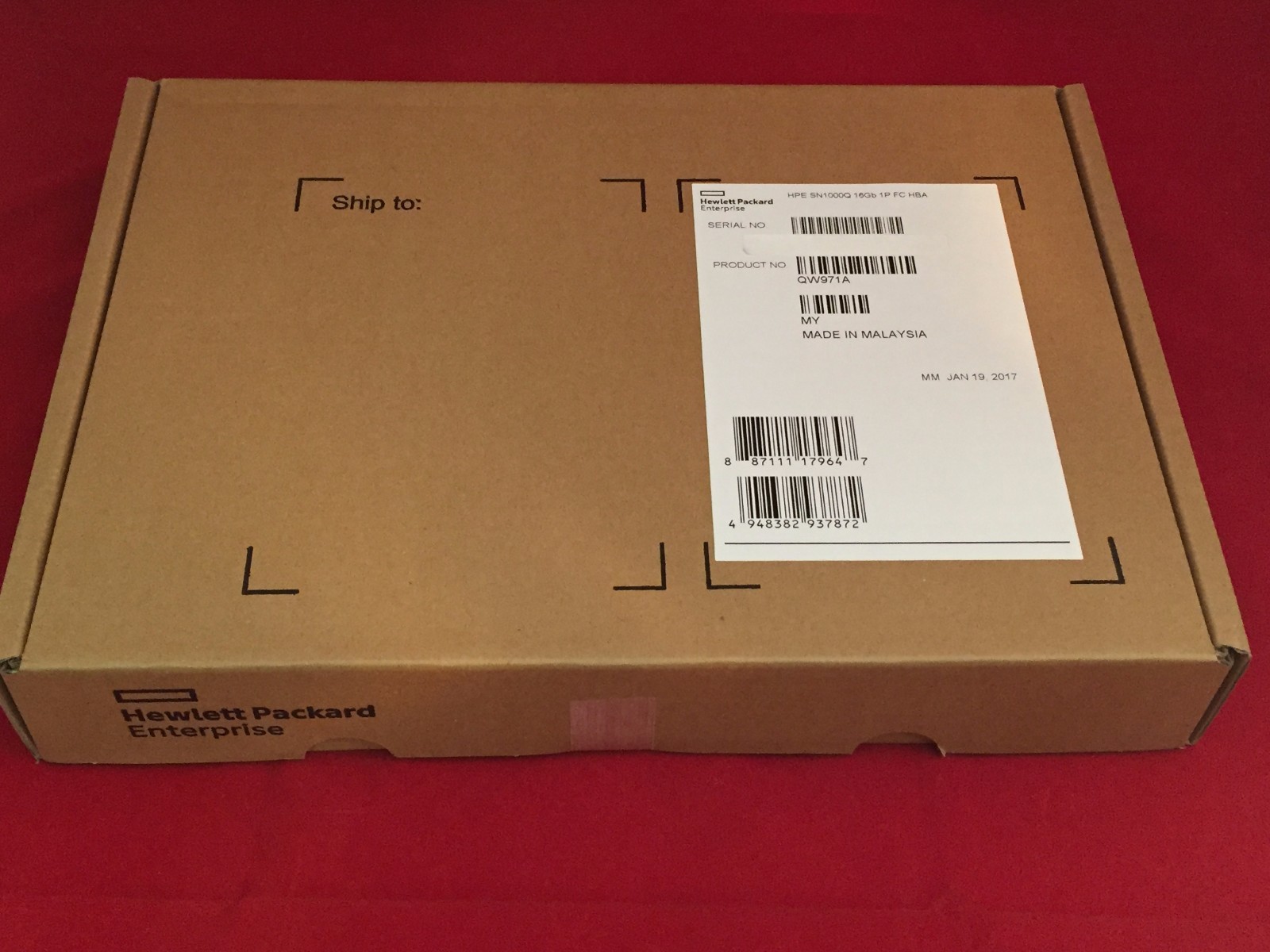 QW971A 699764-001 HPE StoreFabric SN1000Q 16GB 1Port PCIe FC HBA Retail NEW OPEN