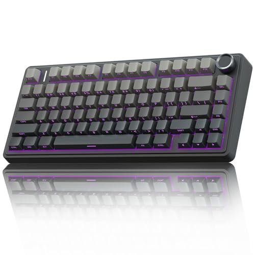 Wireless Mechanical Keyboard,75% Hot Swappable Custom Keyboard with Knob,RGB Bac