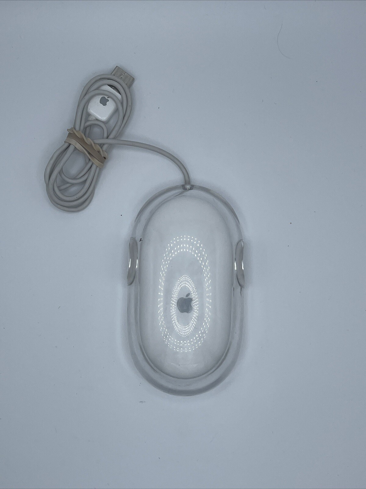 Genuine Apple Rare White Transparent Macintosh Mac USB Mighty Mouse M5769 B