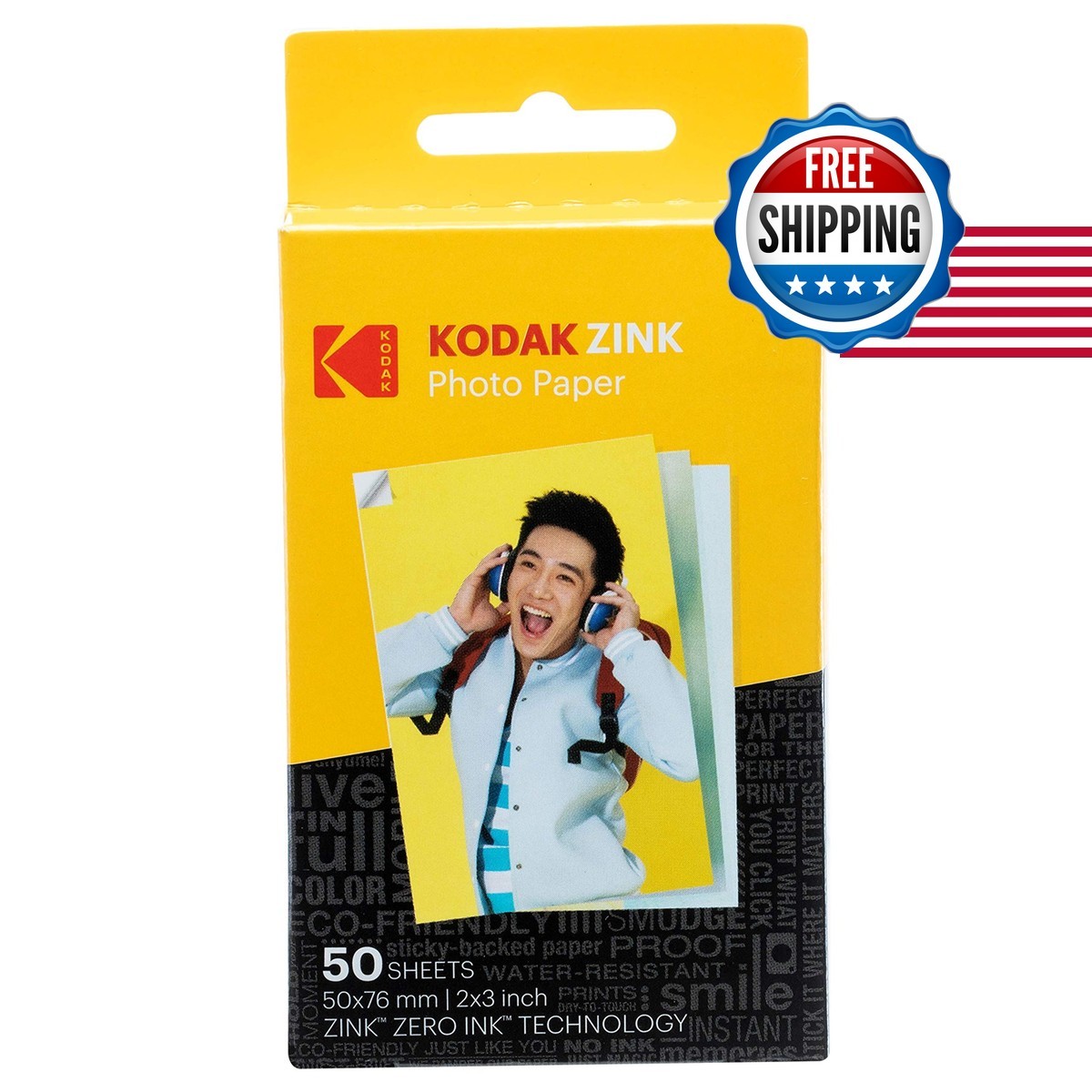 KODAK 2x3 Premium Sticky-Backed ZINK Photo Paper 50 Sheets for Kodak Step