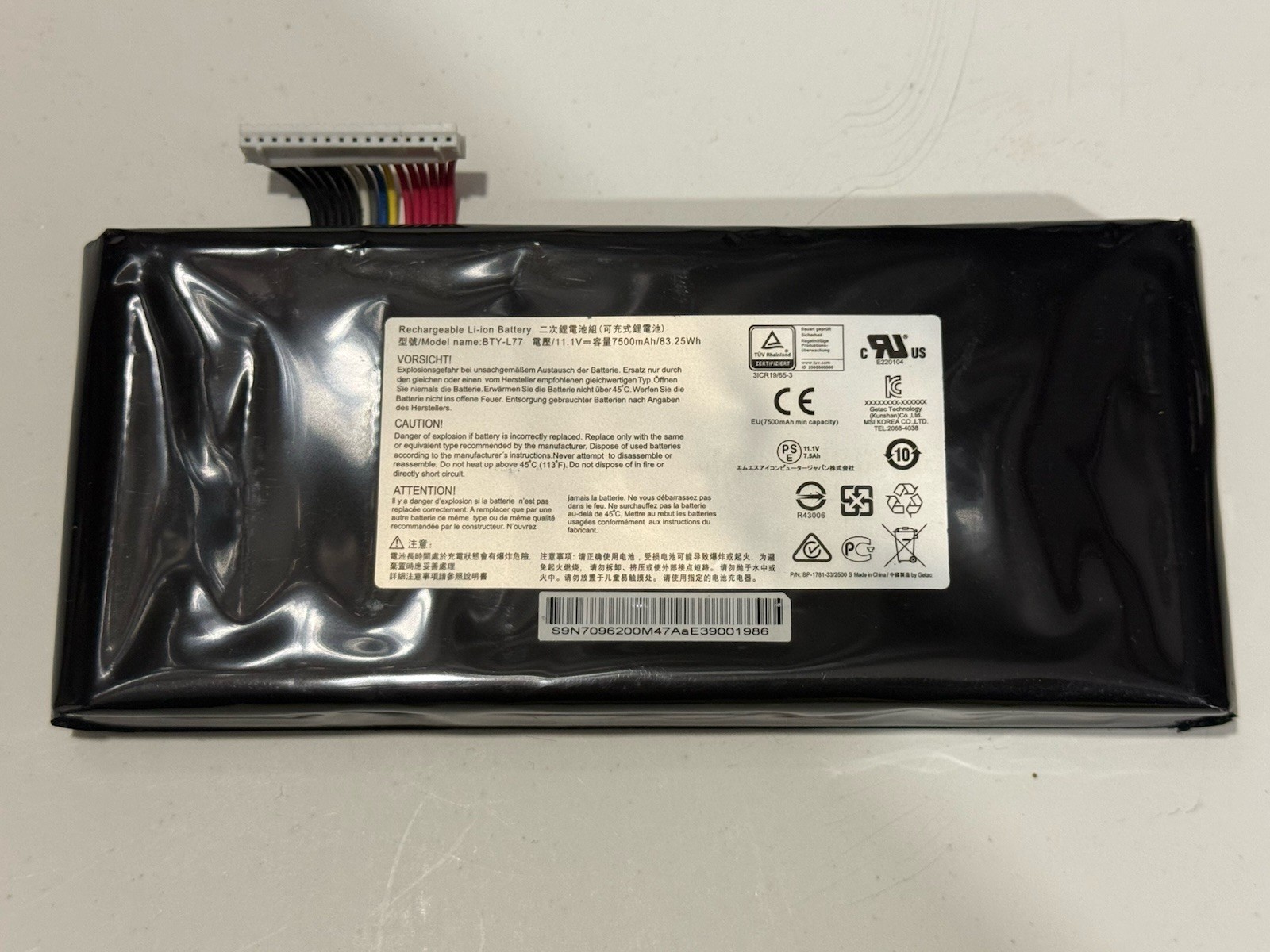 New Genuine MSI BTY-L77 Battery 7500mAh 83.25Wh