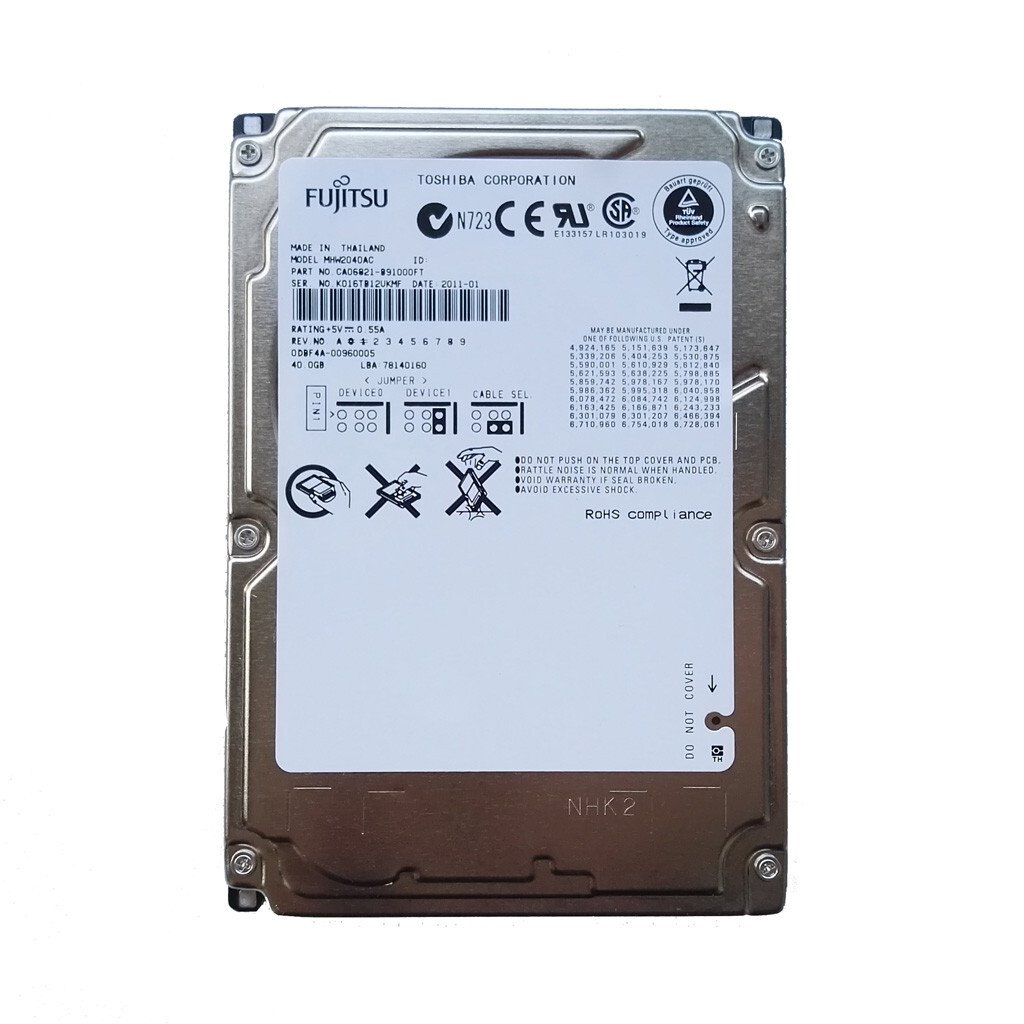 Fujitsu MHW2040AC 4200RPM 40GB PATA IDE 2.5" Laptop HDD Hard Disk Drive