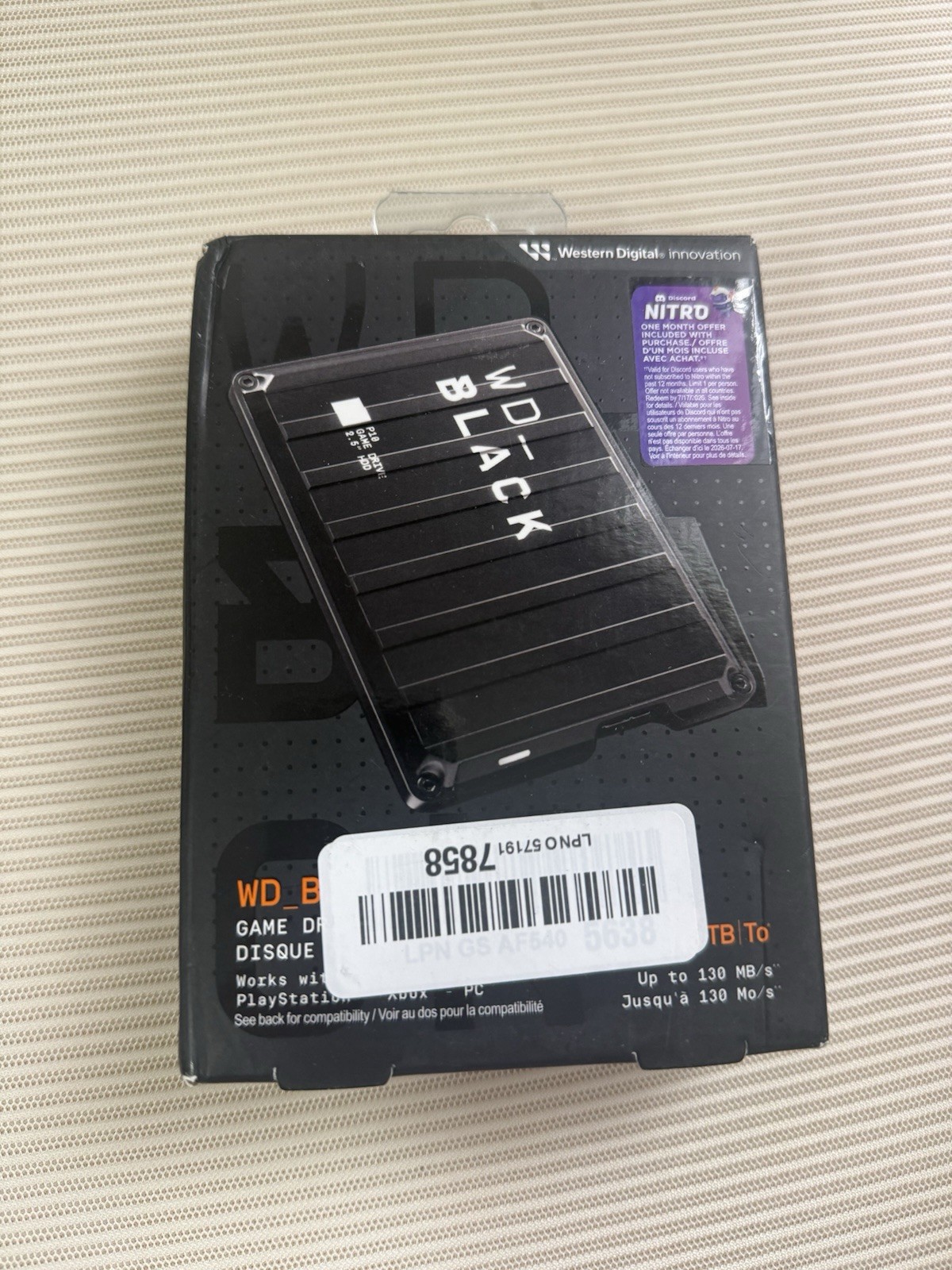 Western Digital BLACK P10 2TB External USB 3.2 Gen 1 Portable Hard Drive - NEW