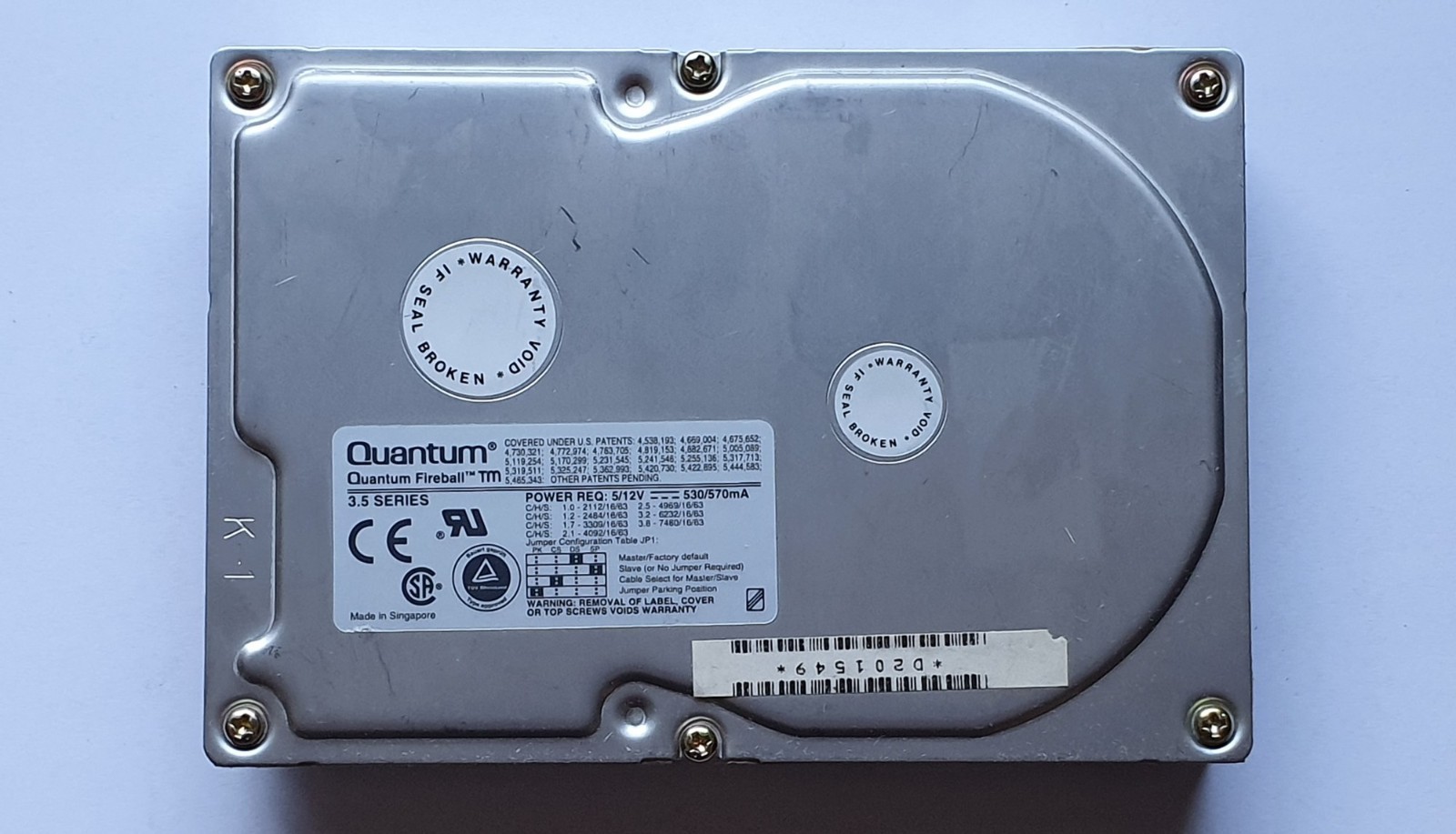 1.7 GB IDE Quantum Fireball TM HDD 3.5" internal hard drive