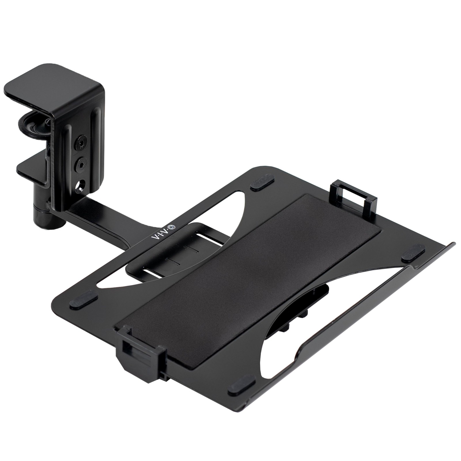 VIVO Black Clamp-on 12 x 9 in Rotating Laptop Tray, MOUNT-LAP1CB