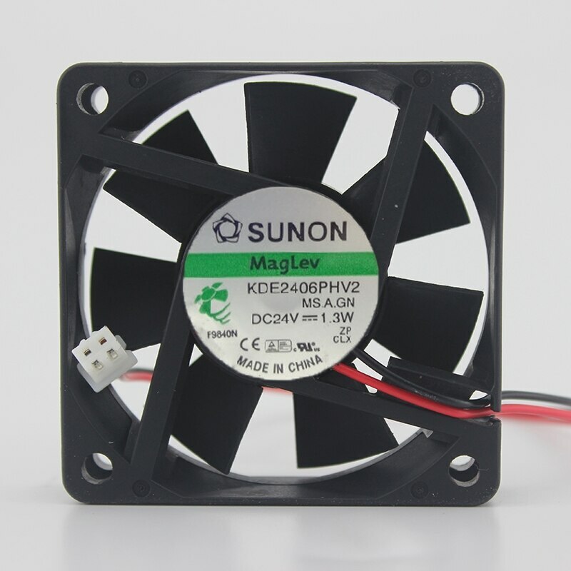 2pcs Sunon KDE2406PHV2 6015 60mm DC 24V 1.3W maglev IPC axial cooling fans