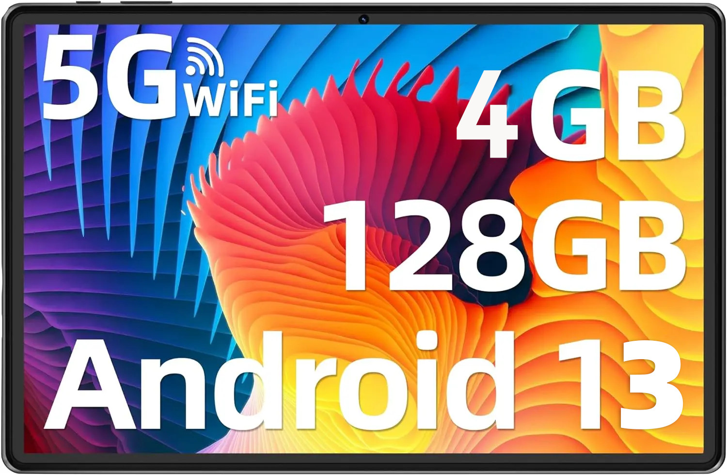 2026 10.1" Tablet Android 13 4GB 128GB IPS 6000mAh Dual Camera Type-C WIFI Metal
