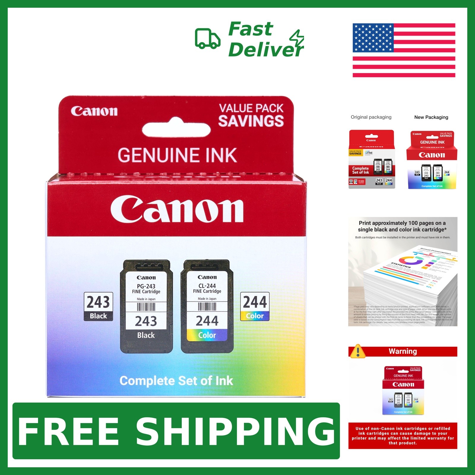 Canon PG-243 and CL-244 Ink 2 Cartridges