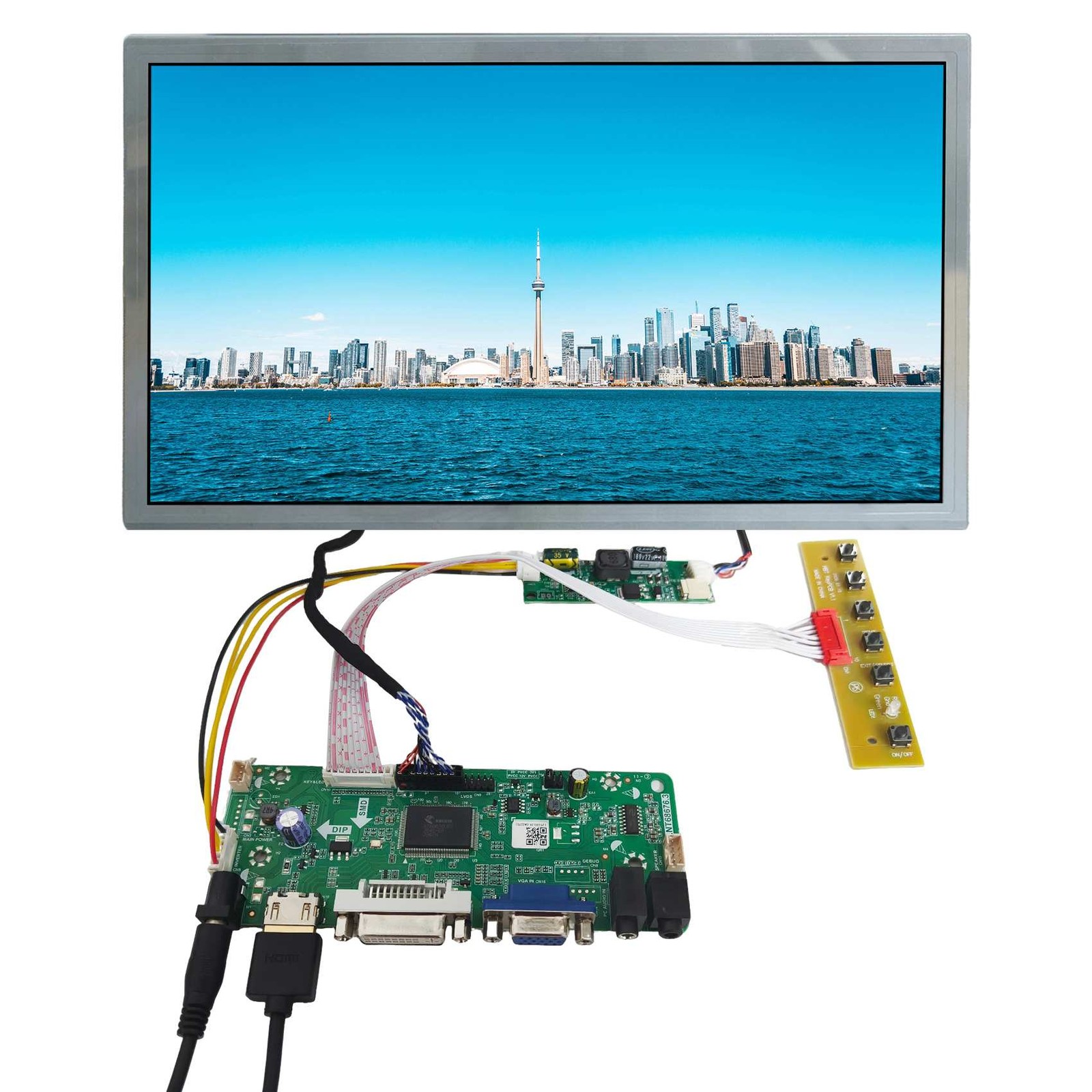 HD VGA DVI Driver Board M.NT68676,14.1" 16：10 1280x800 20 pins LVDS LCD Screen