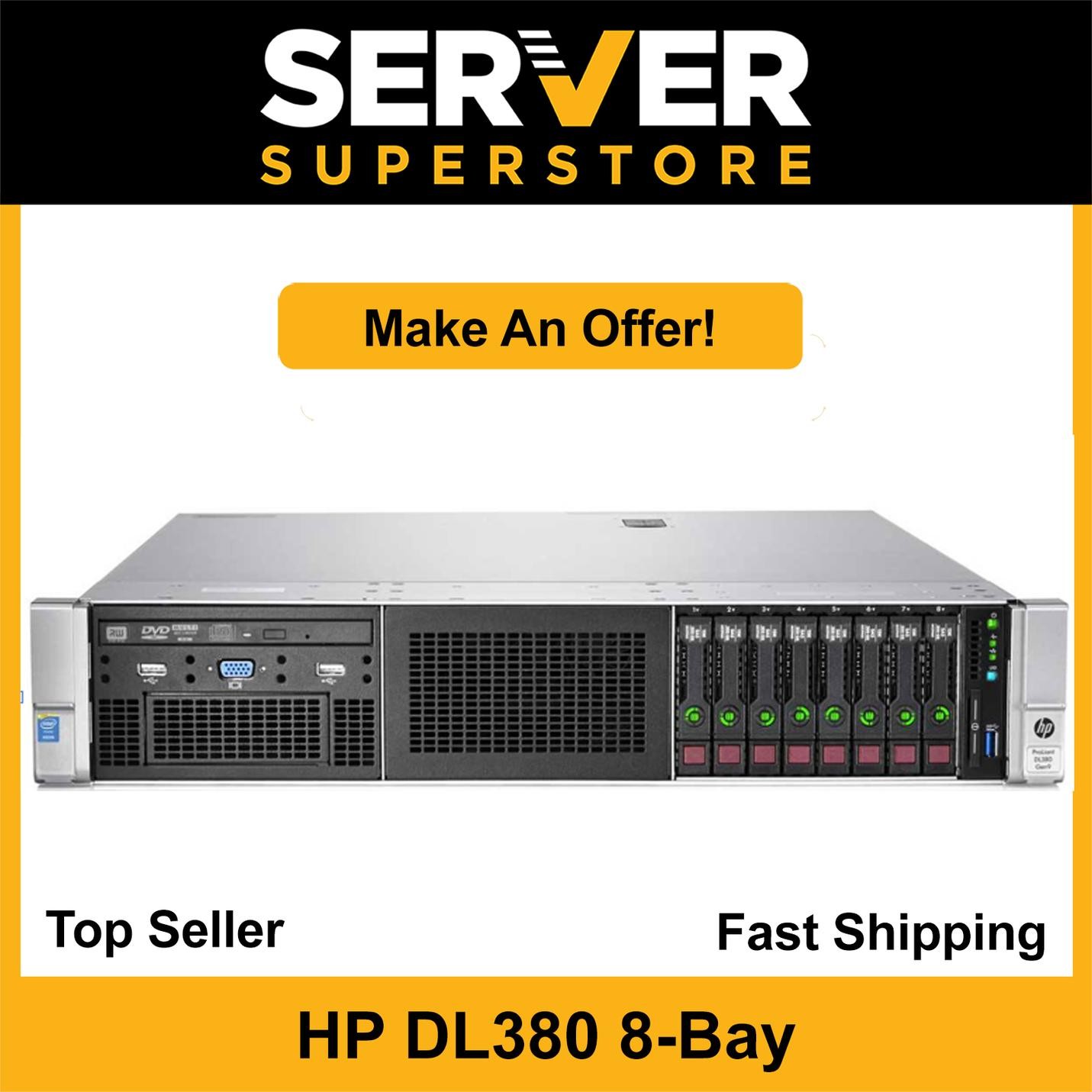 HP ProLiant DL380 G9 Server 2x E5-2640 V4 = 20 Cores P440ar 32GB RAM 4x trays