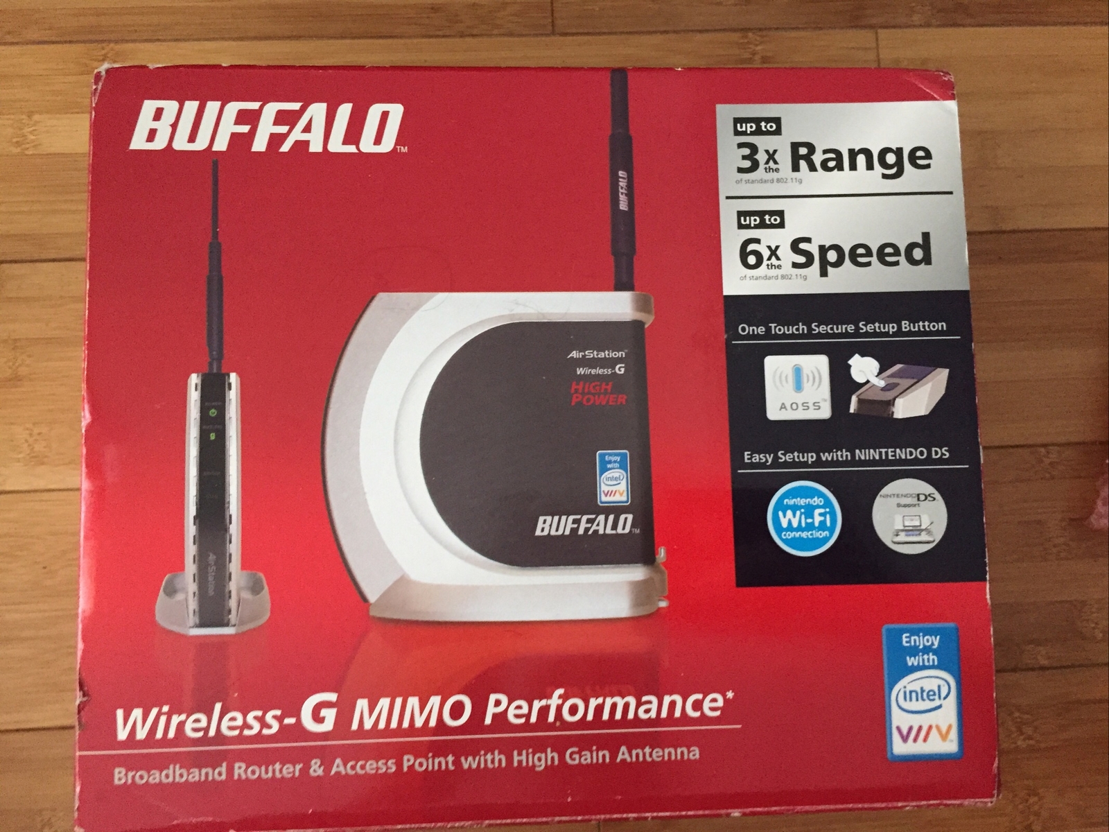 Buffalo Technology AirStation WHR-HP-G54 125 Mbps 4-Port 10/100 Wireless G...