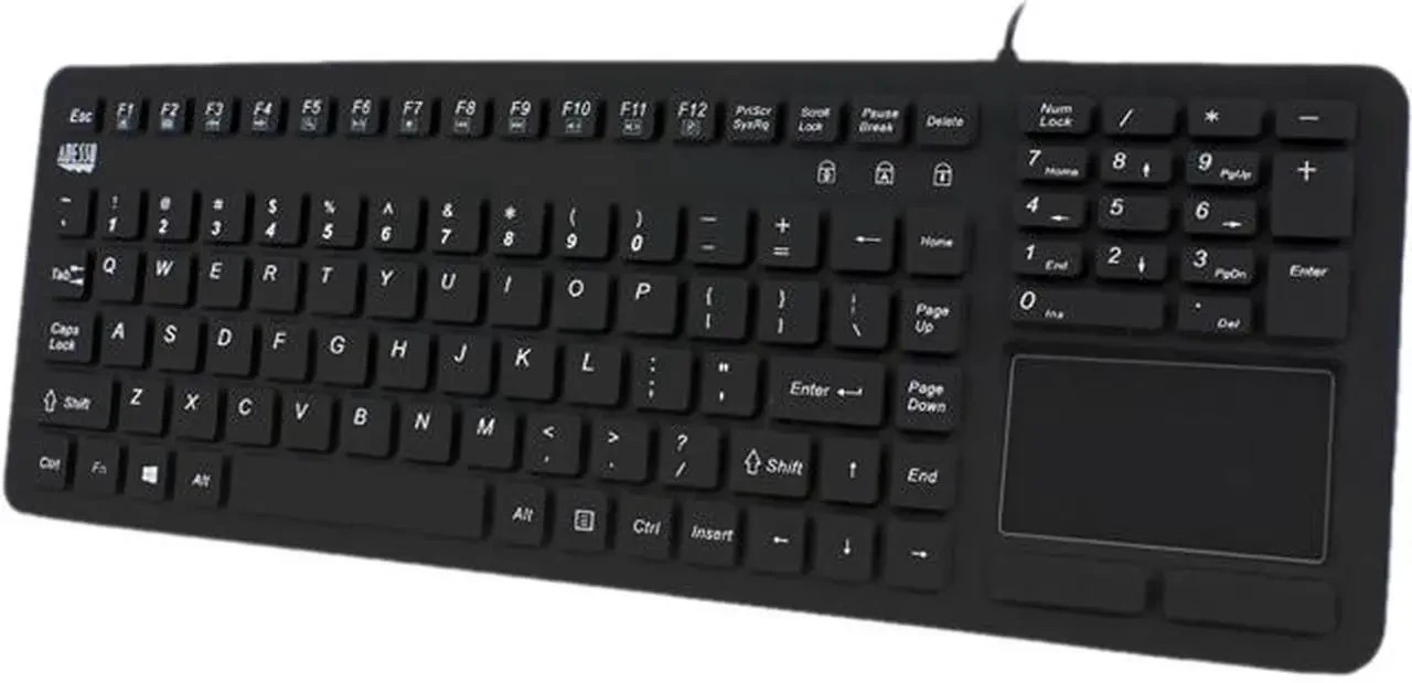 Adesso  SlimTouch 270 Antimicrobial Waterproof Touchpad Keyboard Model AKB-270UB
