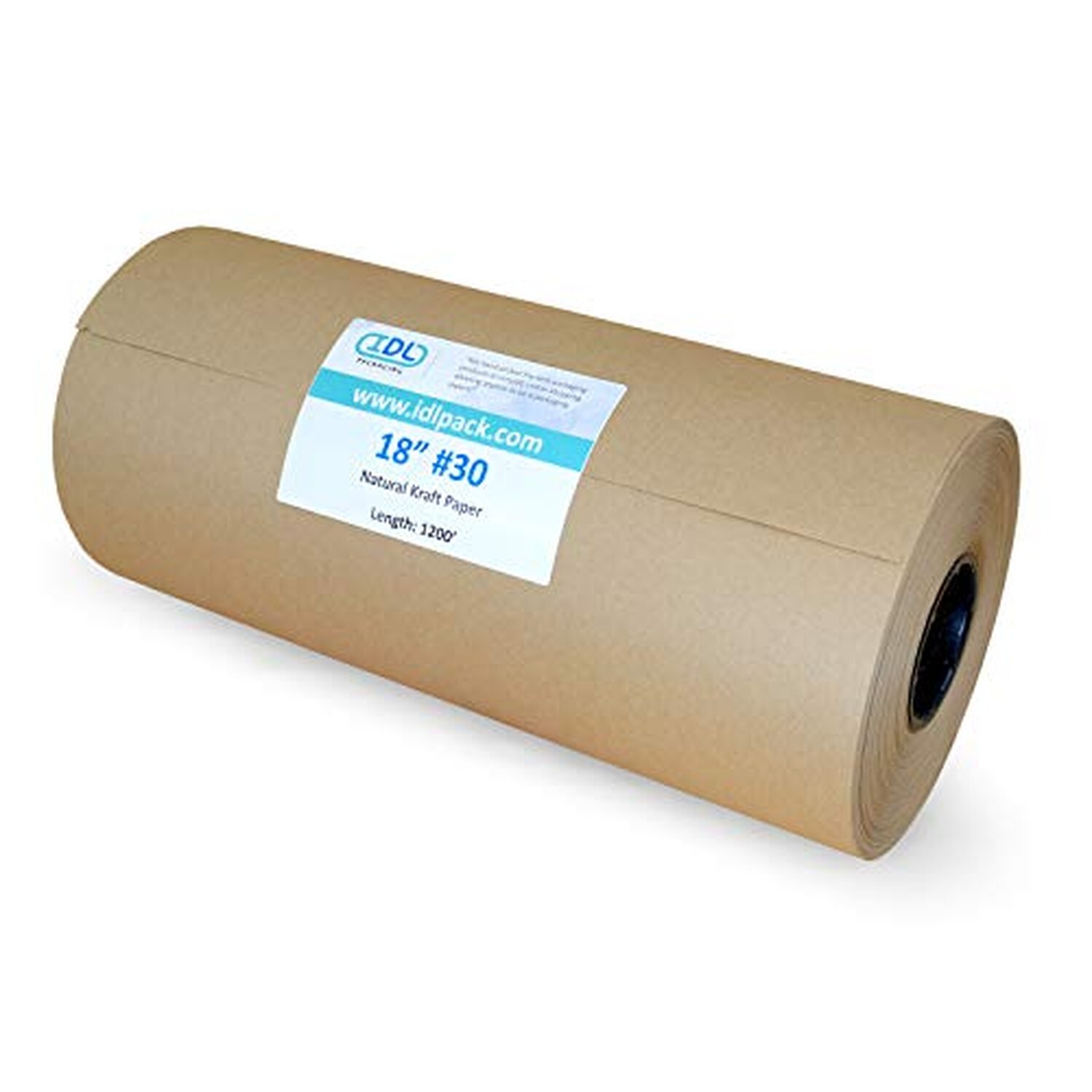 IDL Packaging Large Brown Kraft Paper Roll 18" x 1200 feet (14400 inches) - N...