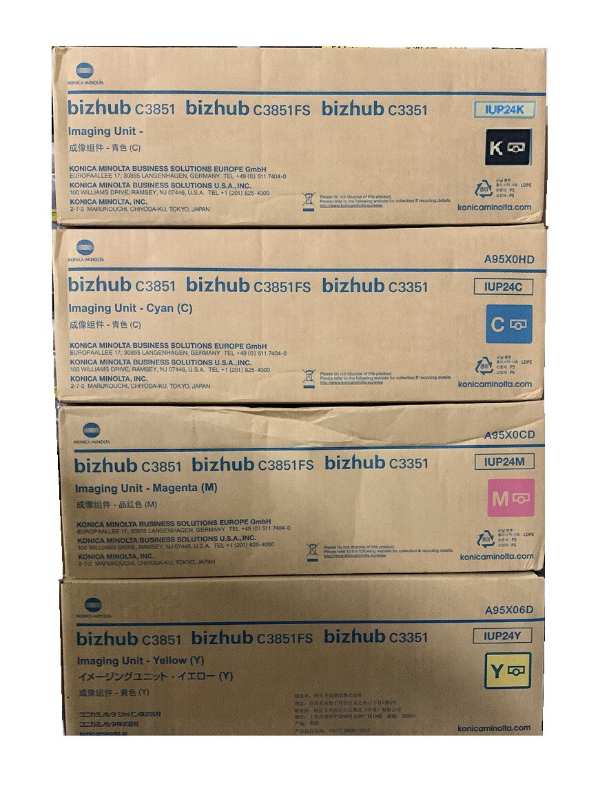 4 x Genuine Imaging Drum Konica Bizhub C3351 C3851 FS / IUP24 KCMY Imaging DRUM