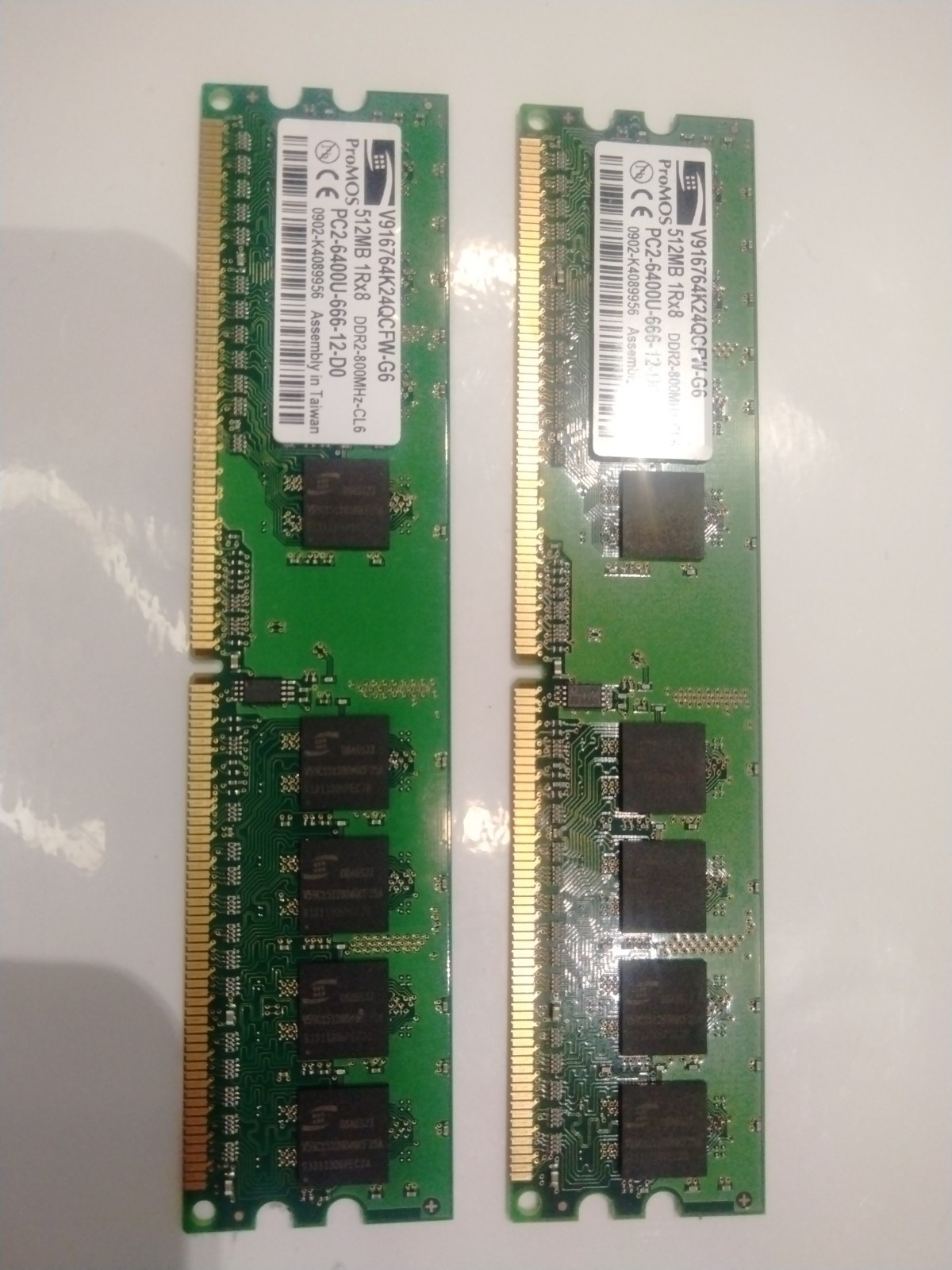 ProMOS PC2-6400U-666-12-D0 1GB (2x512MB) 1Rx8 RAM 