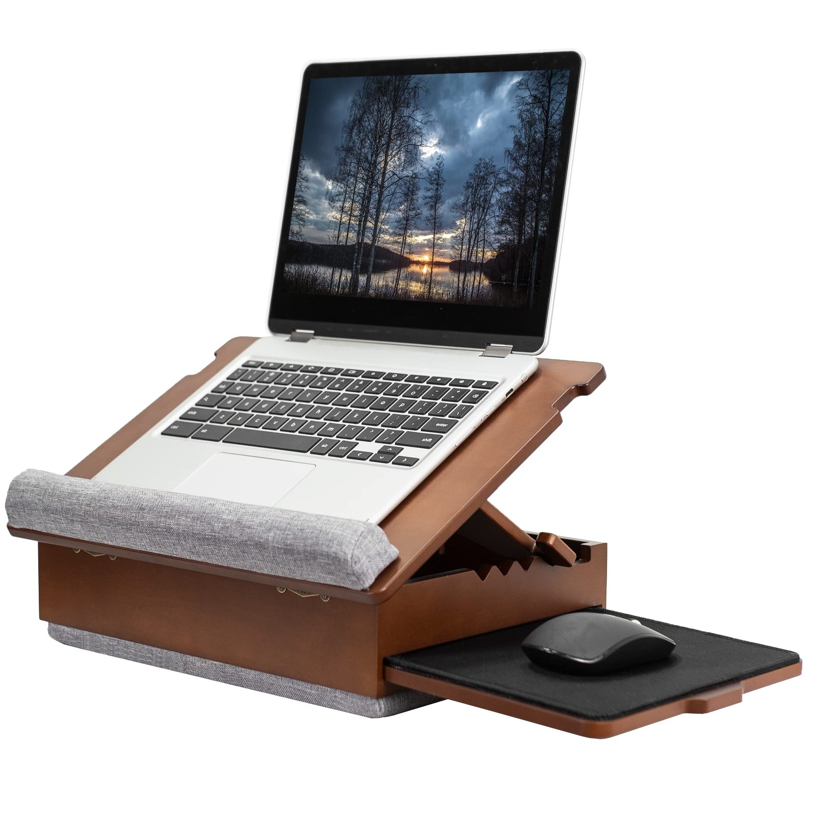 Wooden Tilting Lap Desk for Writing, Drawing, Laptop Work, and More, Height Adju