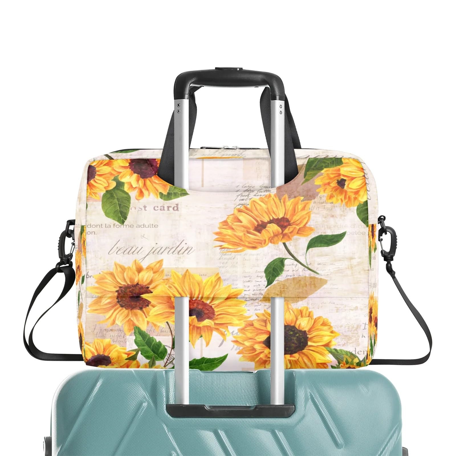 Vintage Flowers Sunflowers Laptop Bag Sleeve Case for Men Florals Leaves Brie...