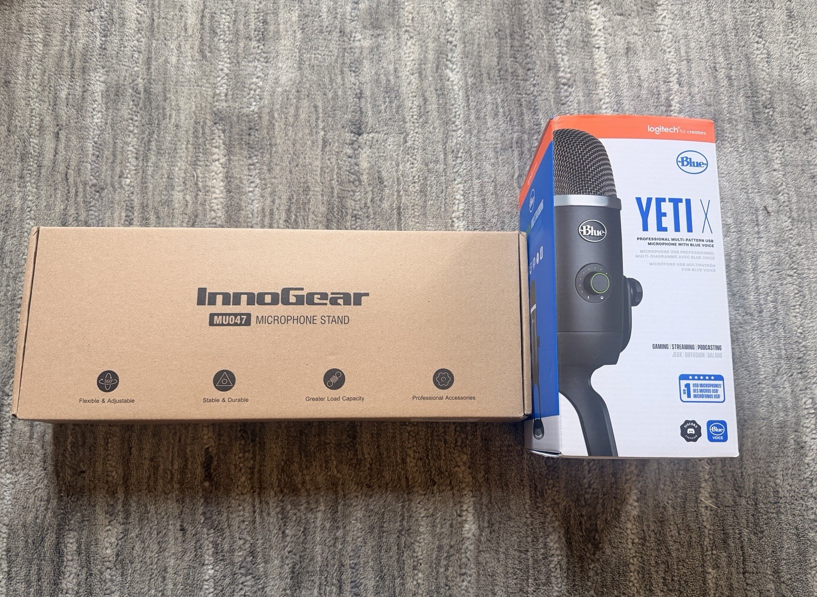 Blue Yeti X USB Microphone and InnoGear MU047 Microphone Stand
