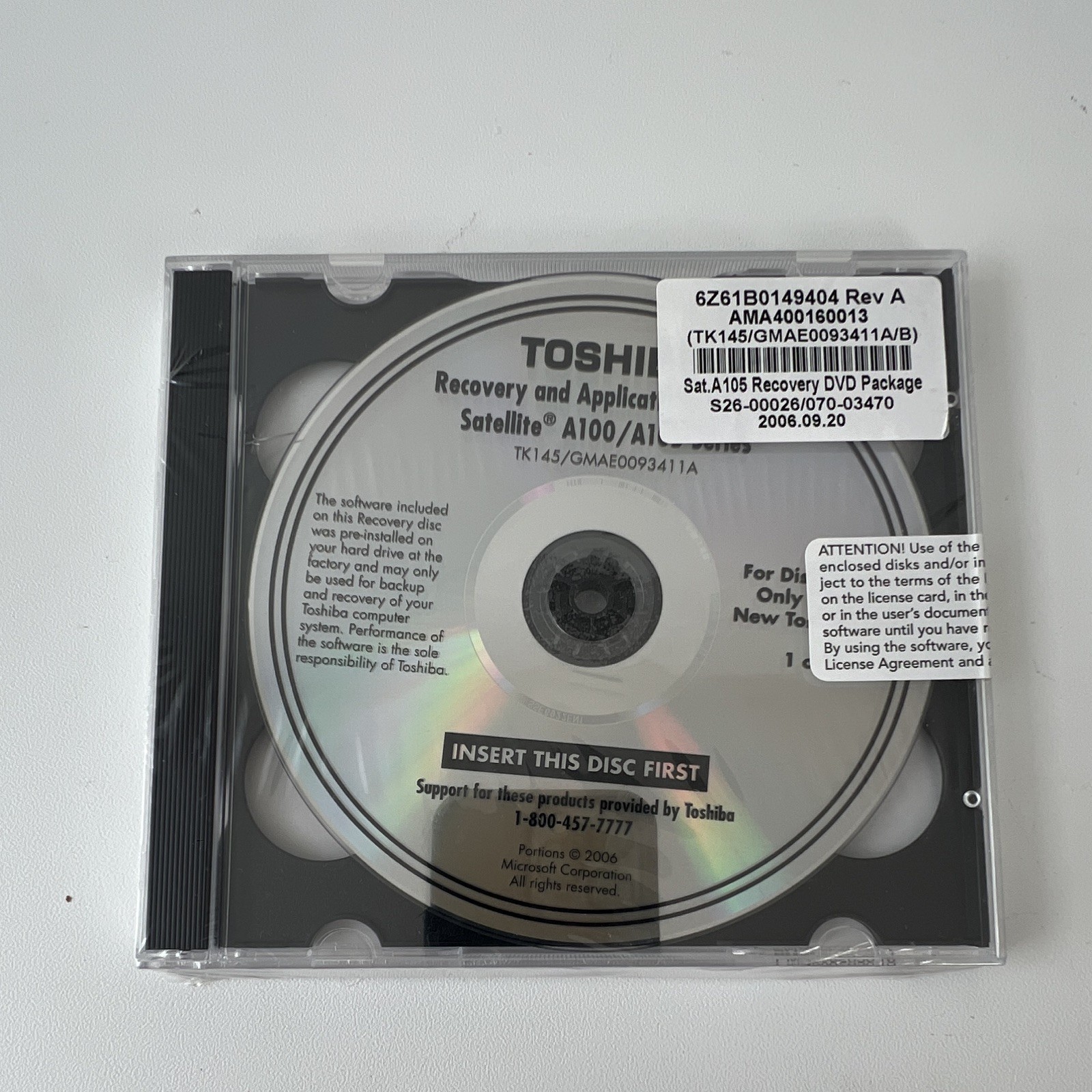 Microsoft Office 2003 CD Toshiba OEM License Product Key BRAND NEW SEALED