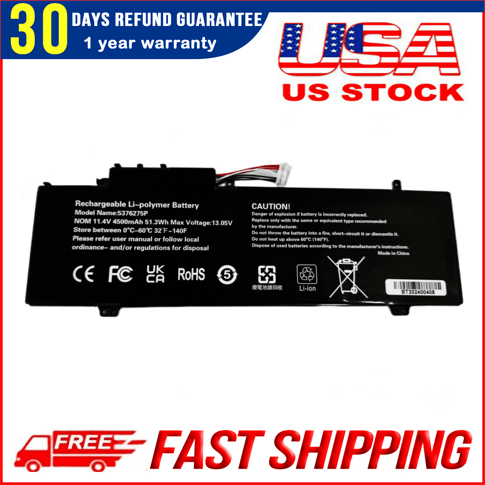 Genuine Battery For Gateway GWTN141-10BK GWTN141-4 GWTN156-5BL 5376275P 51.3Wh
