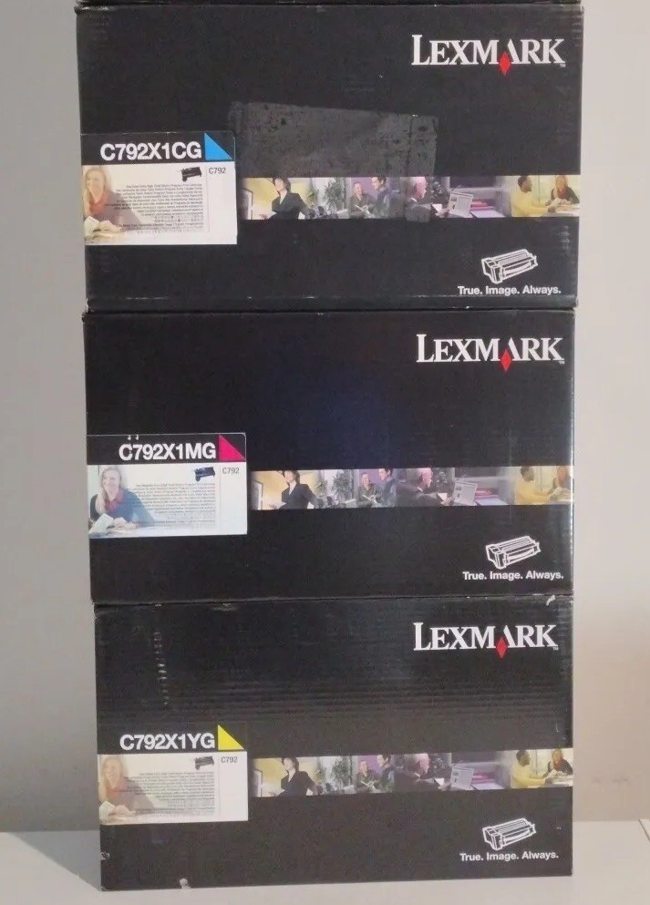 3pack LEXMARK C792  Cyan C792X1CG + Magenta C792X1MG +Yellow C792X1YG NEW Toners
