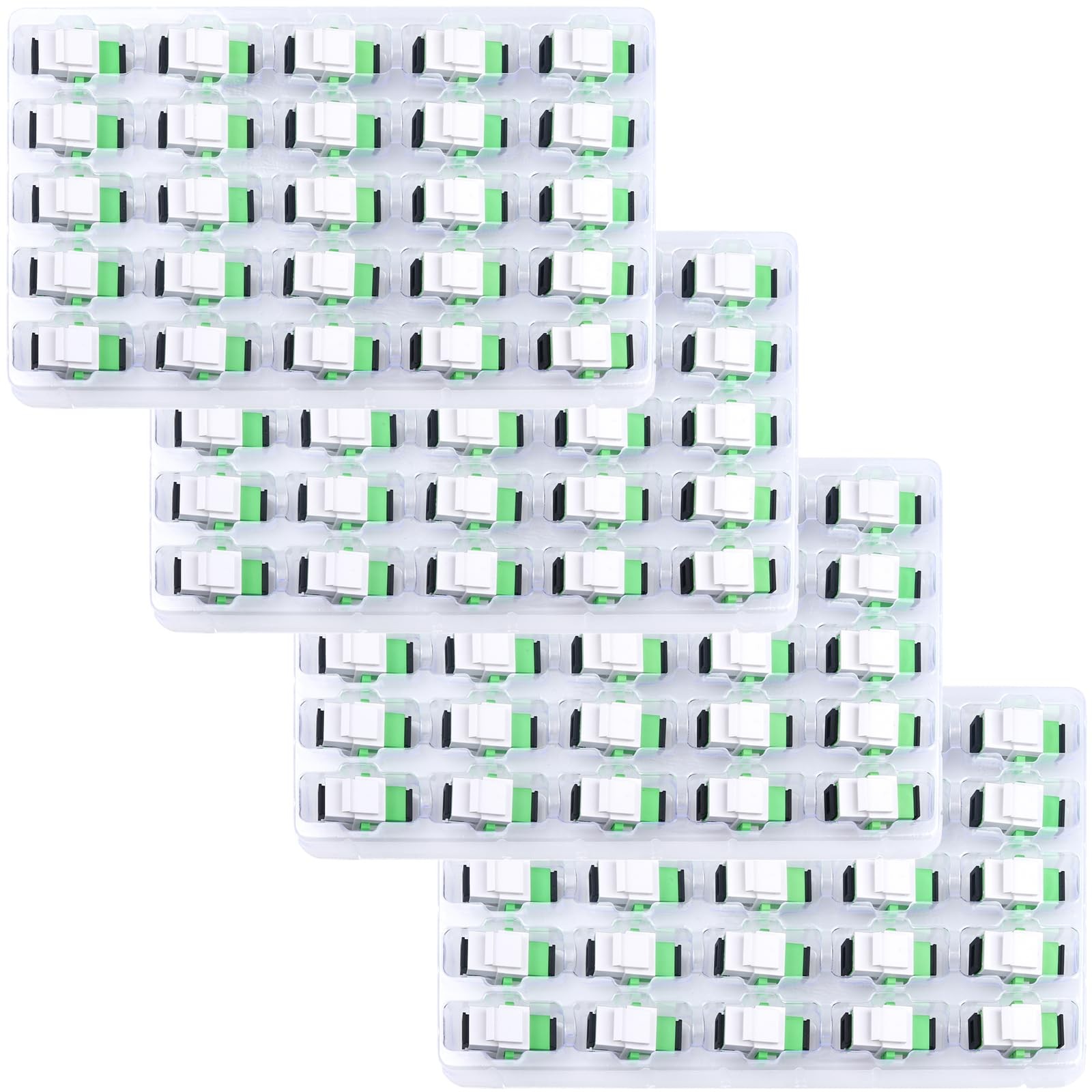 Duogalia 100-Pack SC/APC Fiber Optic Coupler Keystone Jack Modular for Patch Pan