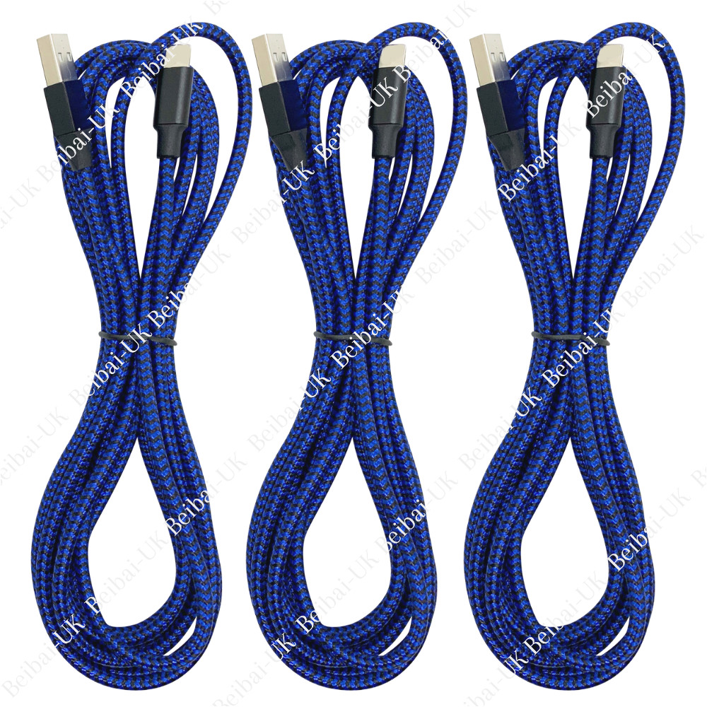 3 Pack Heavy Duty USB Charger Cable 6Ft Braided For iPhone 14 12 13 11 XR 8 Cord