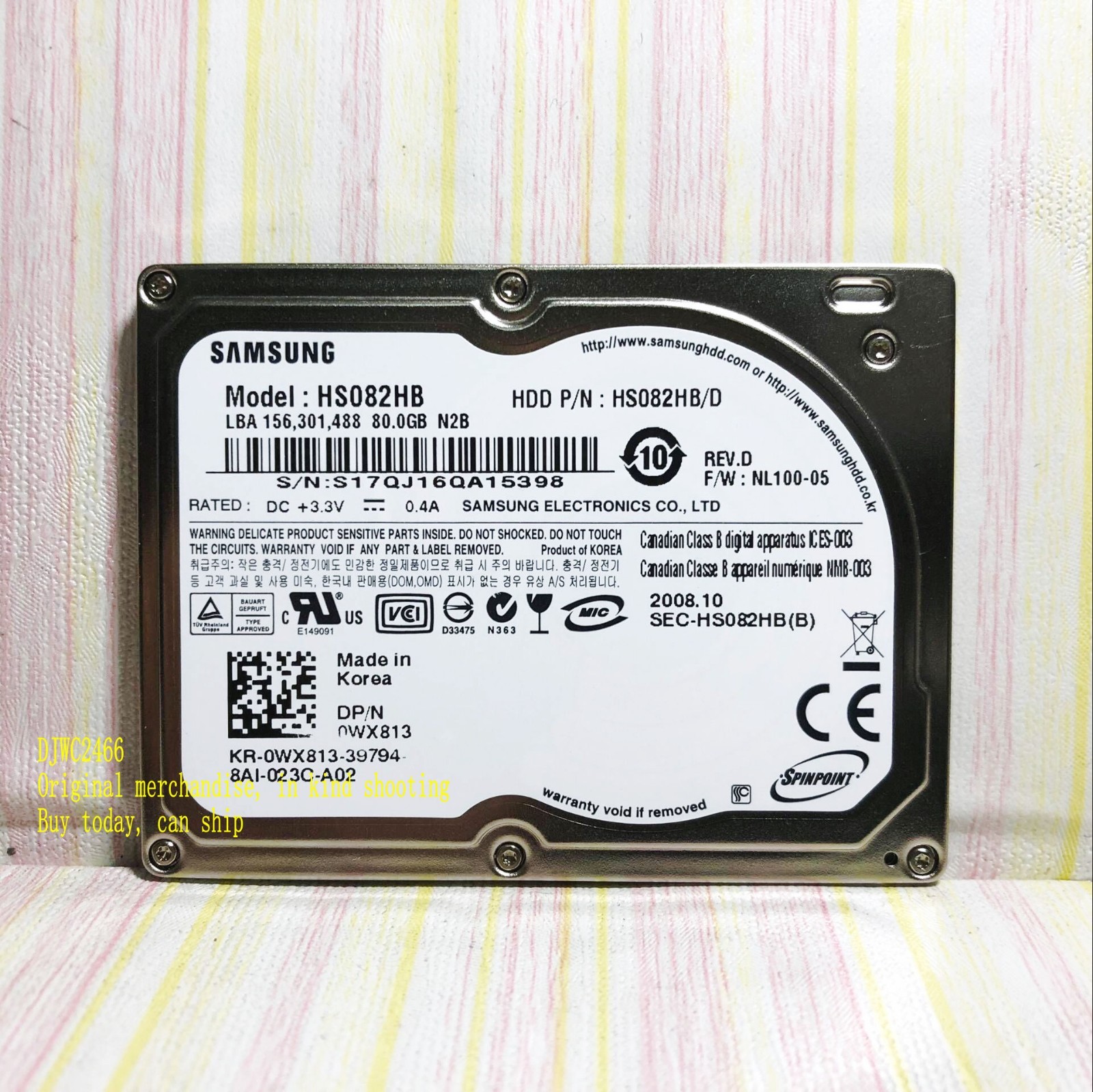 Samsung Spinpoint N2B HS082HB 80GB Internal 4200RPM 1.8" (HS082HB) CE HDD