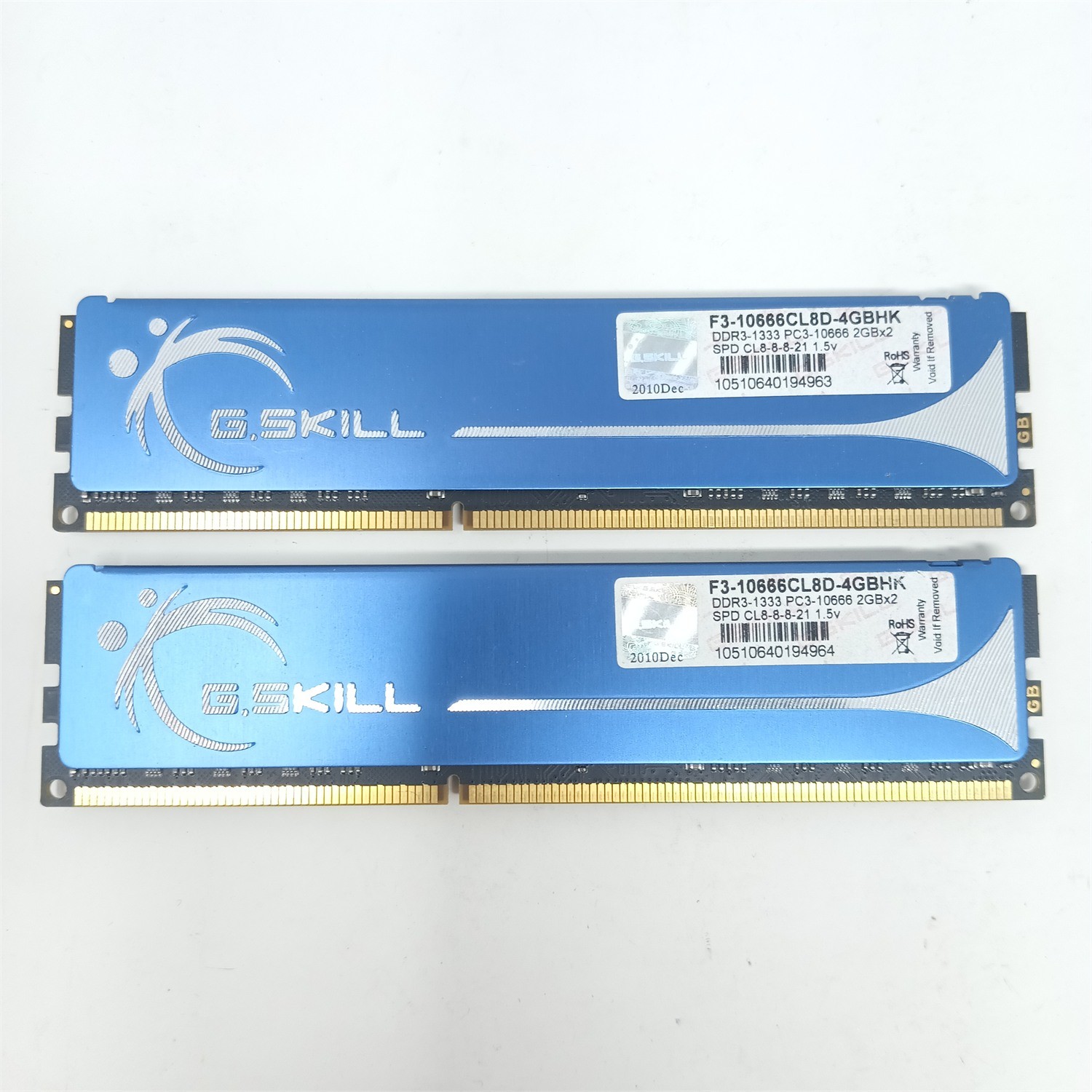 G.SKILL 4GB (2x2GB) DDR3-1333 PC3-10666 CL8-8-8-21 1.5V RAM Kit F3-10666CL8D-4GB