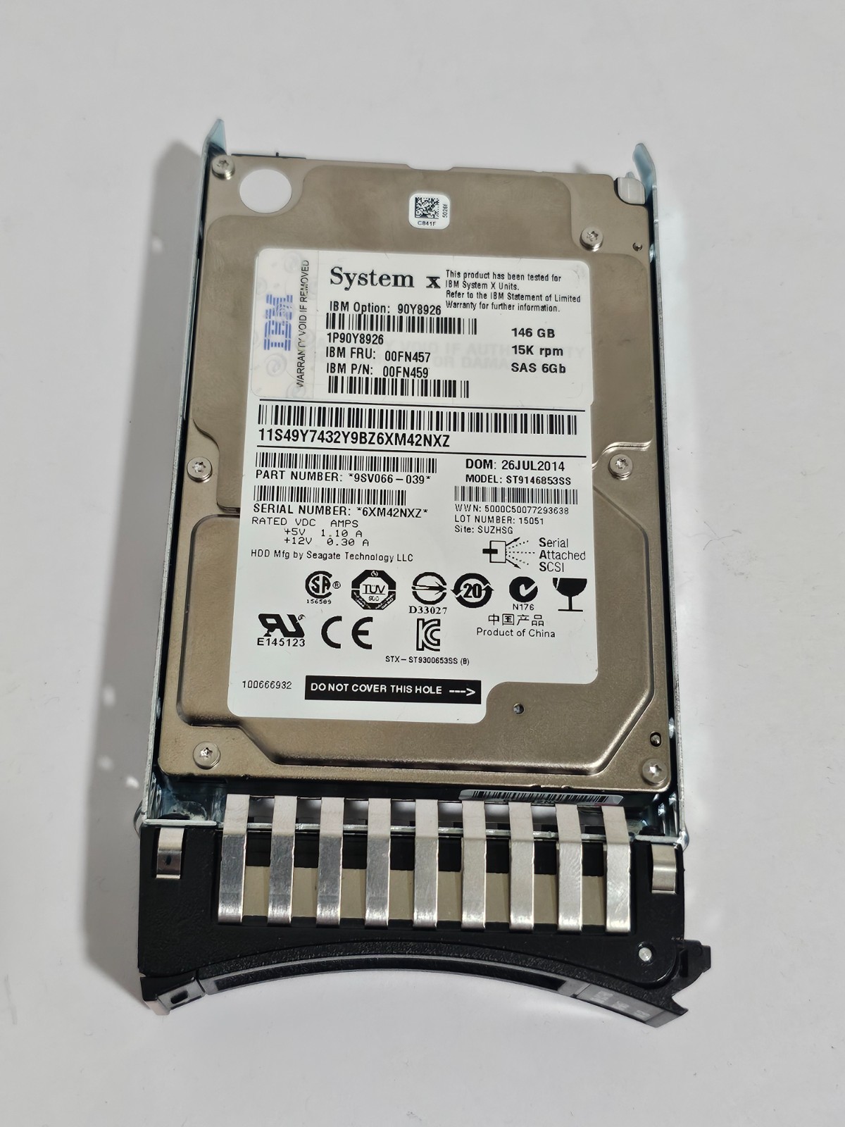 IBM 00FN457 146 GB 2.5" Hot-Swap SAS 15K 6 Gbps HDD 00FN459