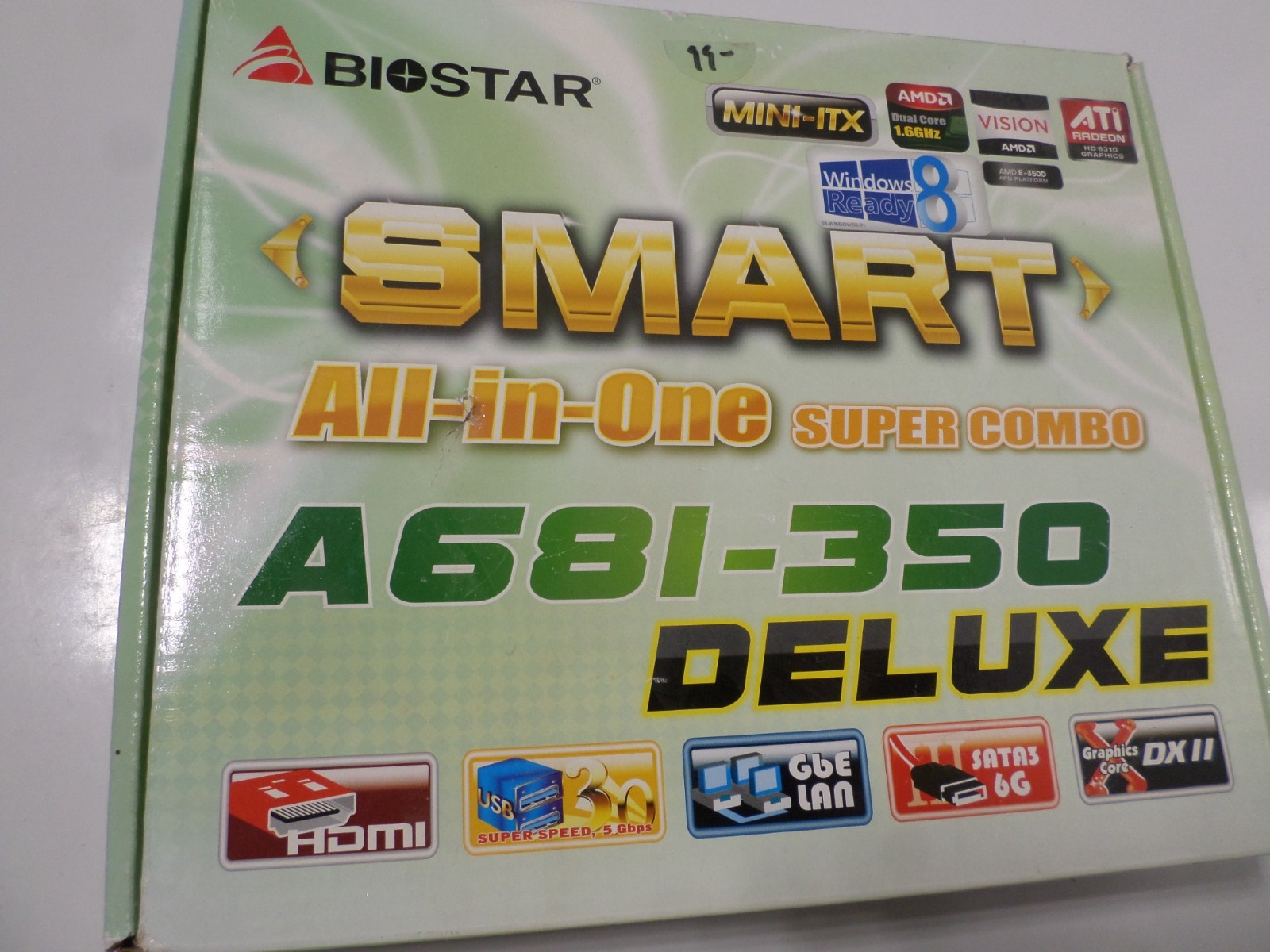 Biostar A68I-350 DELUXE, BGA FT1, AMD Motherboard OPEN BOX- UNUSED