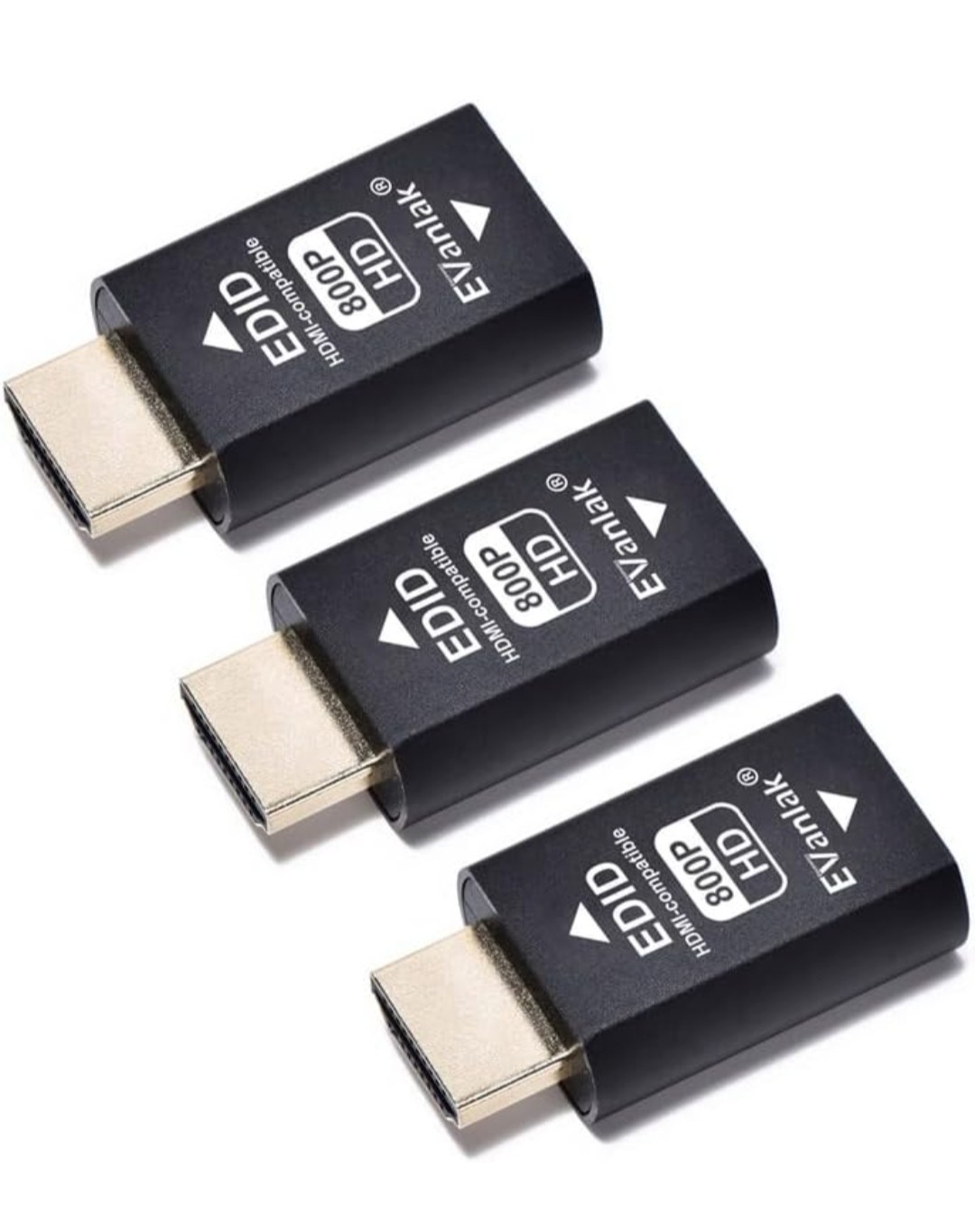 3x EVanlak Hdmi Edid Emulator Passthrough Dongle Eliminated Emulator Adapter 3rd