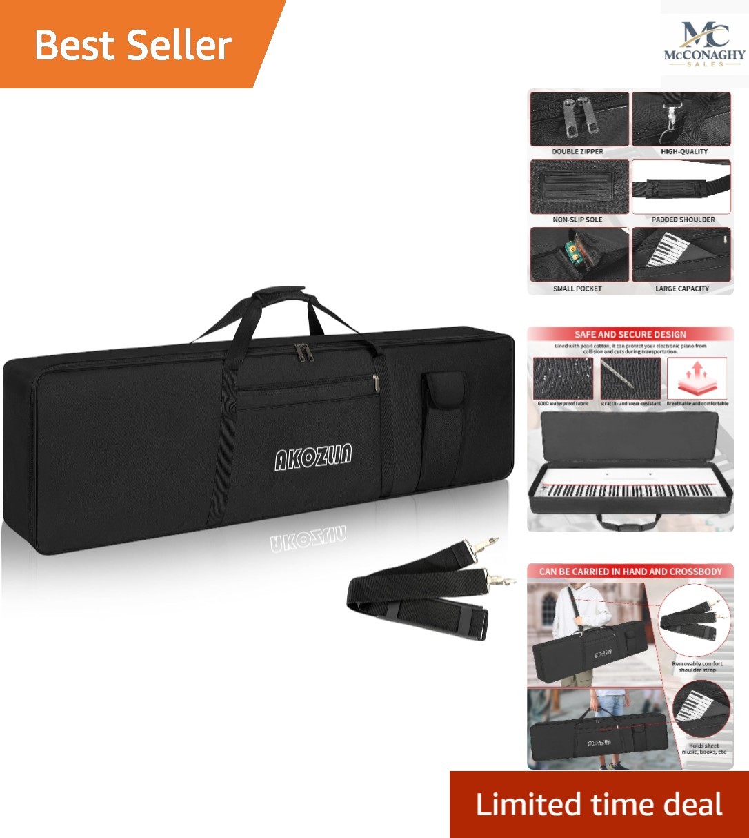 Essential Soft Gig Bag for 88-Key Keyboards - Padded, Lightweight, and Versatile