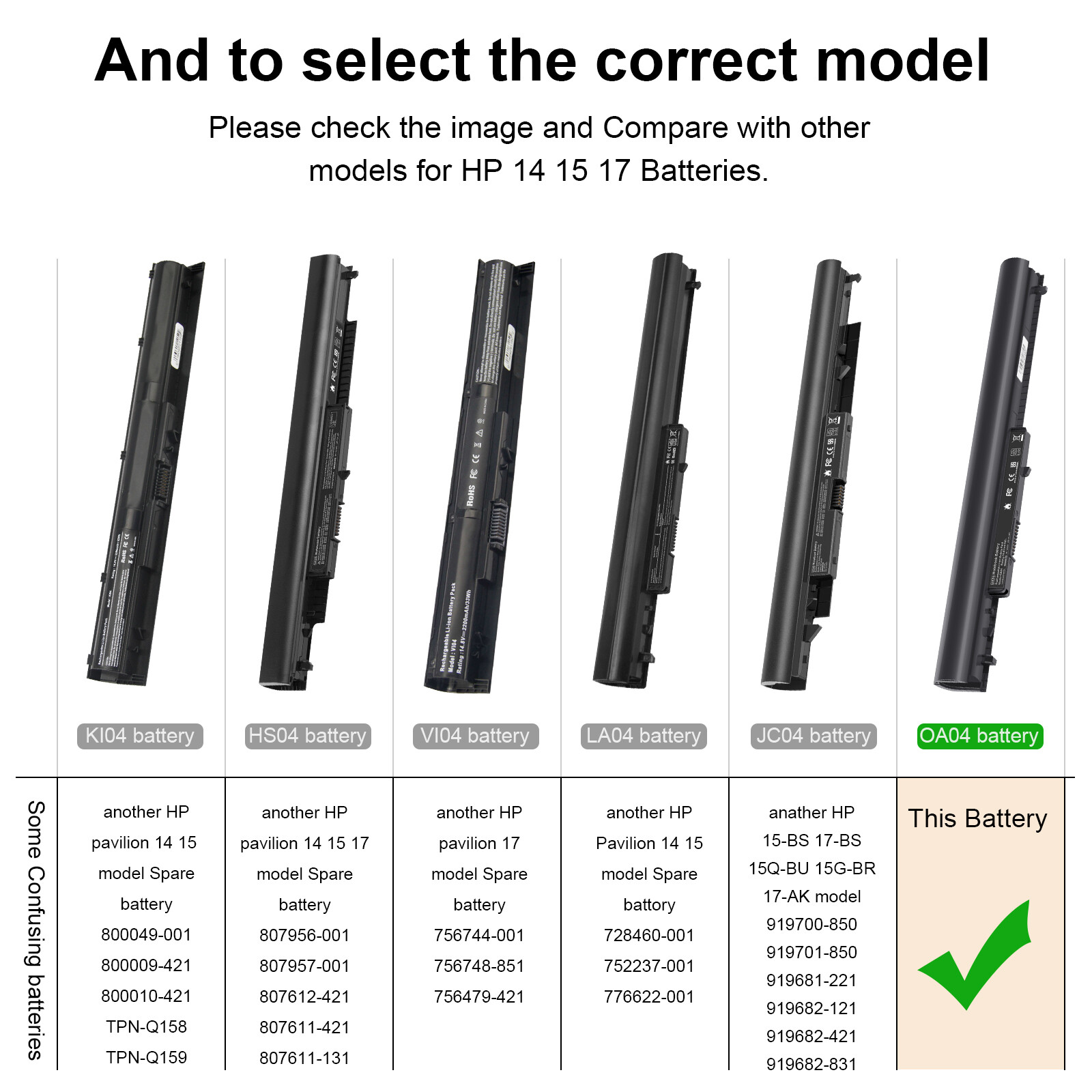 ✅LOT 1-50 OA04 Battery For HP 240 245 250 255 G3 CQ14 CQ15 740715-001 74645 OA03