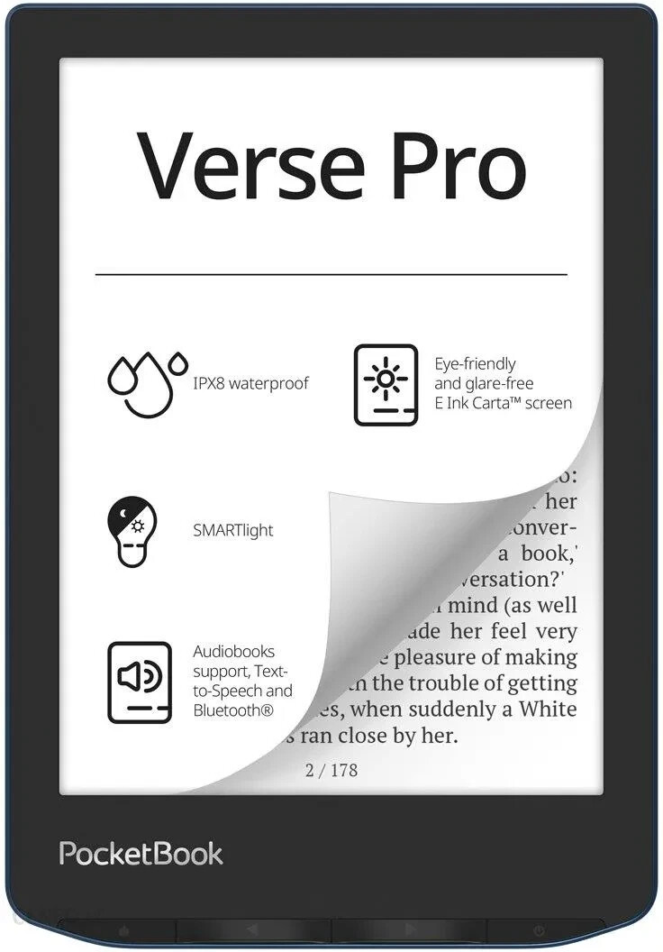 PocketBook Verse Pro Azure 1072x1448 6" E Ink 16GB 1500 mAh Wi-Fi Bluetooth