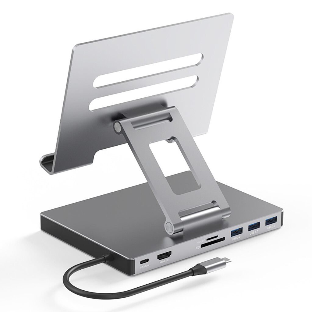 USB-C Hub Stand Docking Station Multiport Adapter with 4K@60Hz HDMI-Compatible