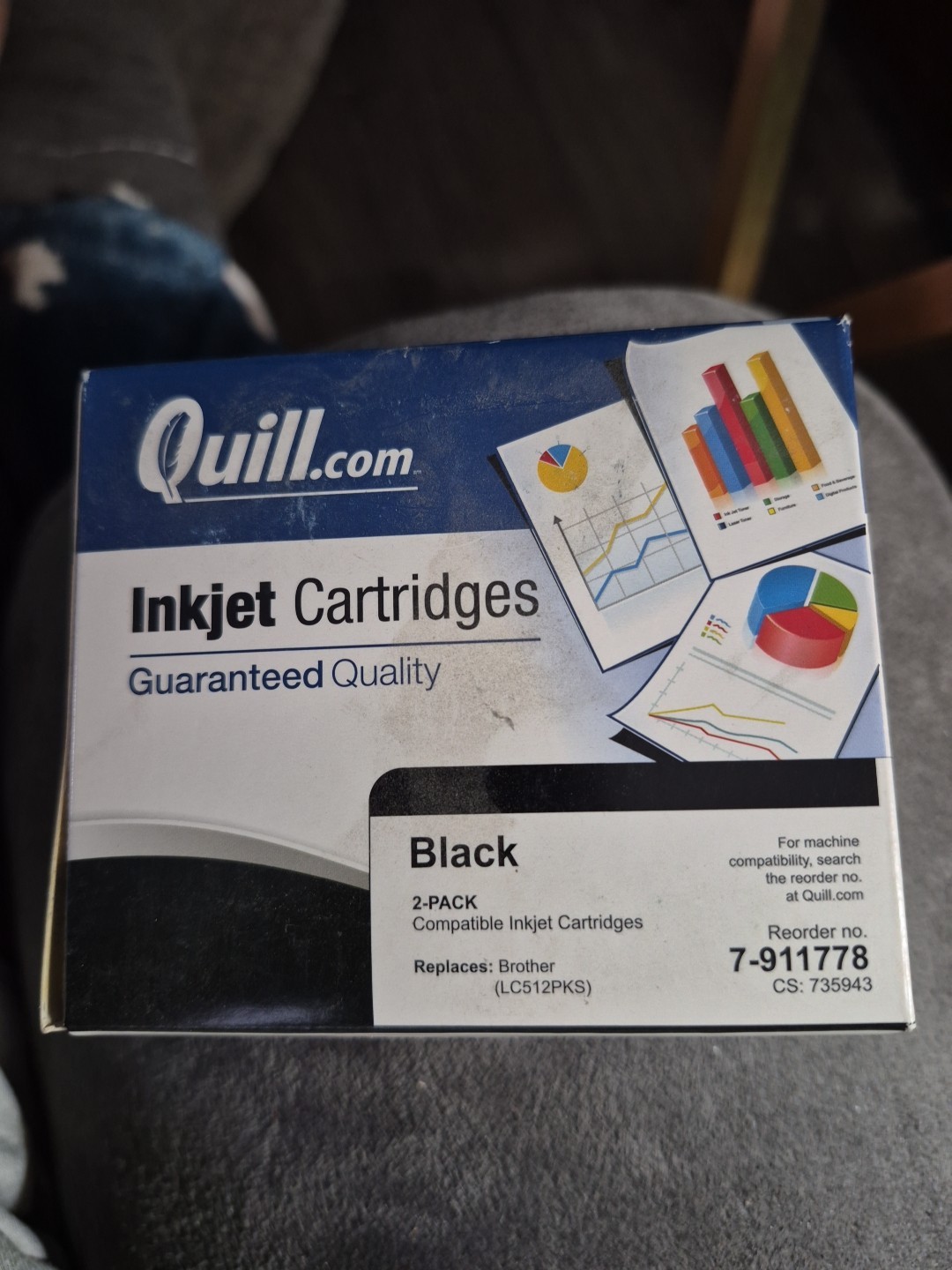 New Quill Black Ink for Brother LC512PKS (qty: 2 in box) Sealed