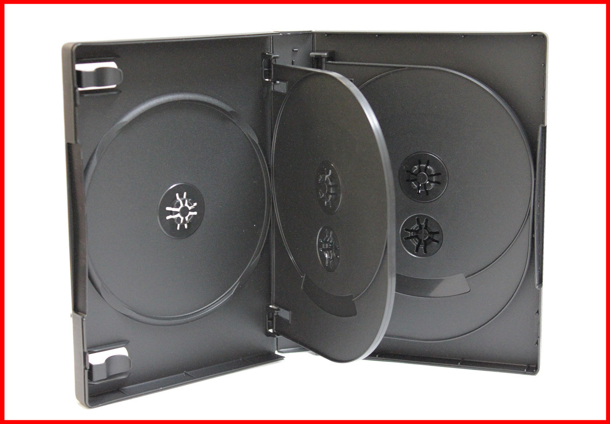 NEW 10 Pk Premium 27mm Full Size 8 Tray DVD Movie Game Case Black Multi 8 Discs 